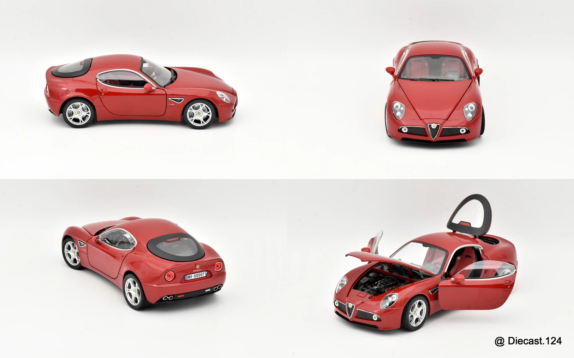 Four views of Alfa Romeo 8c Competizione