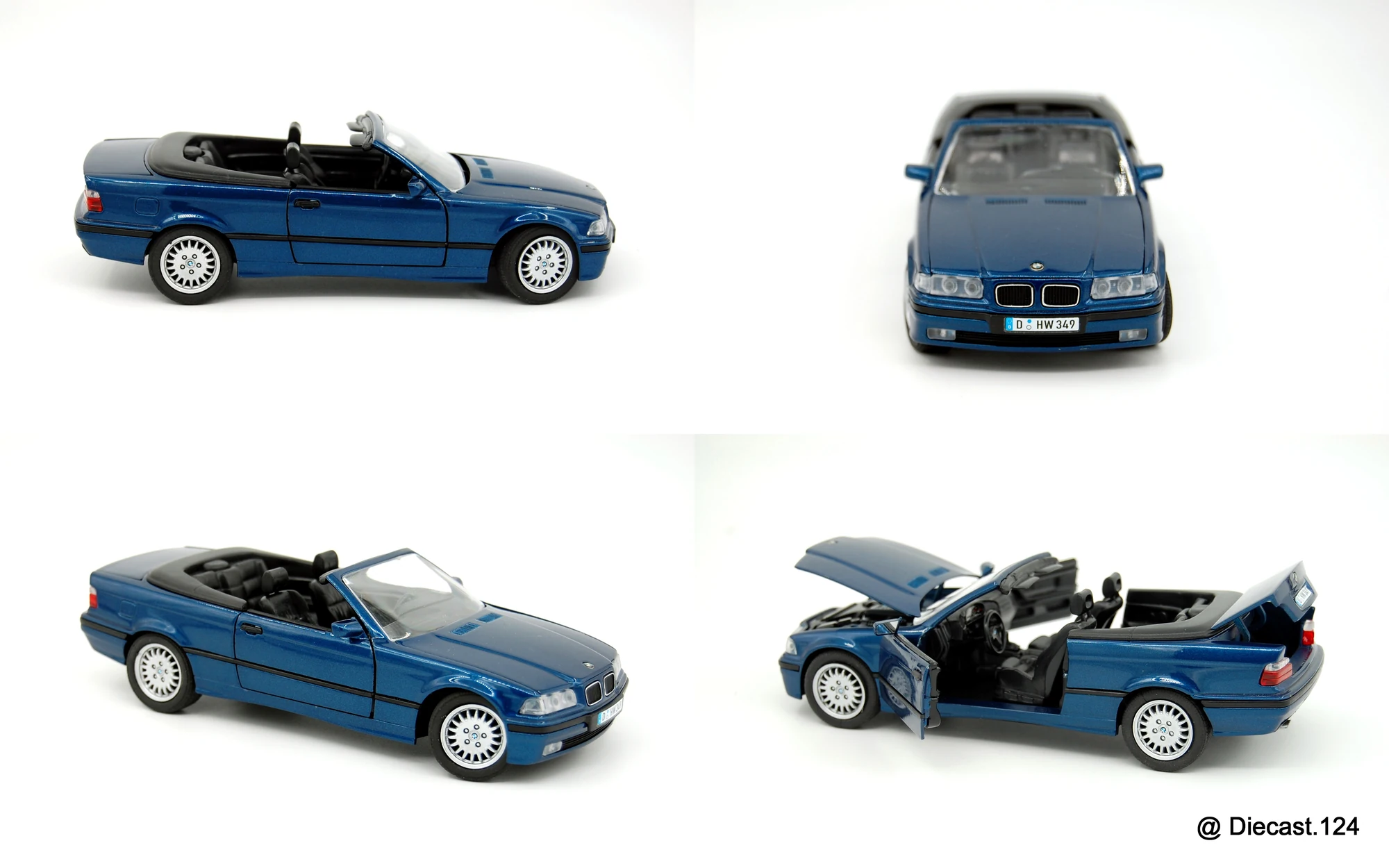 Four views of BMW 325i Cabrio (E36)