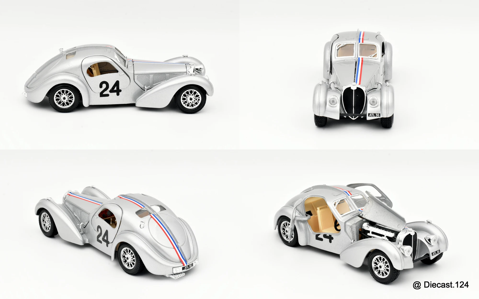Four views of Bugatti Type 57S Atalantique