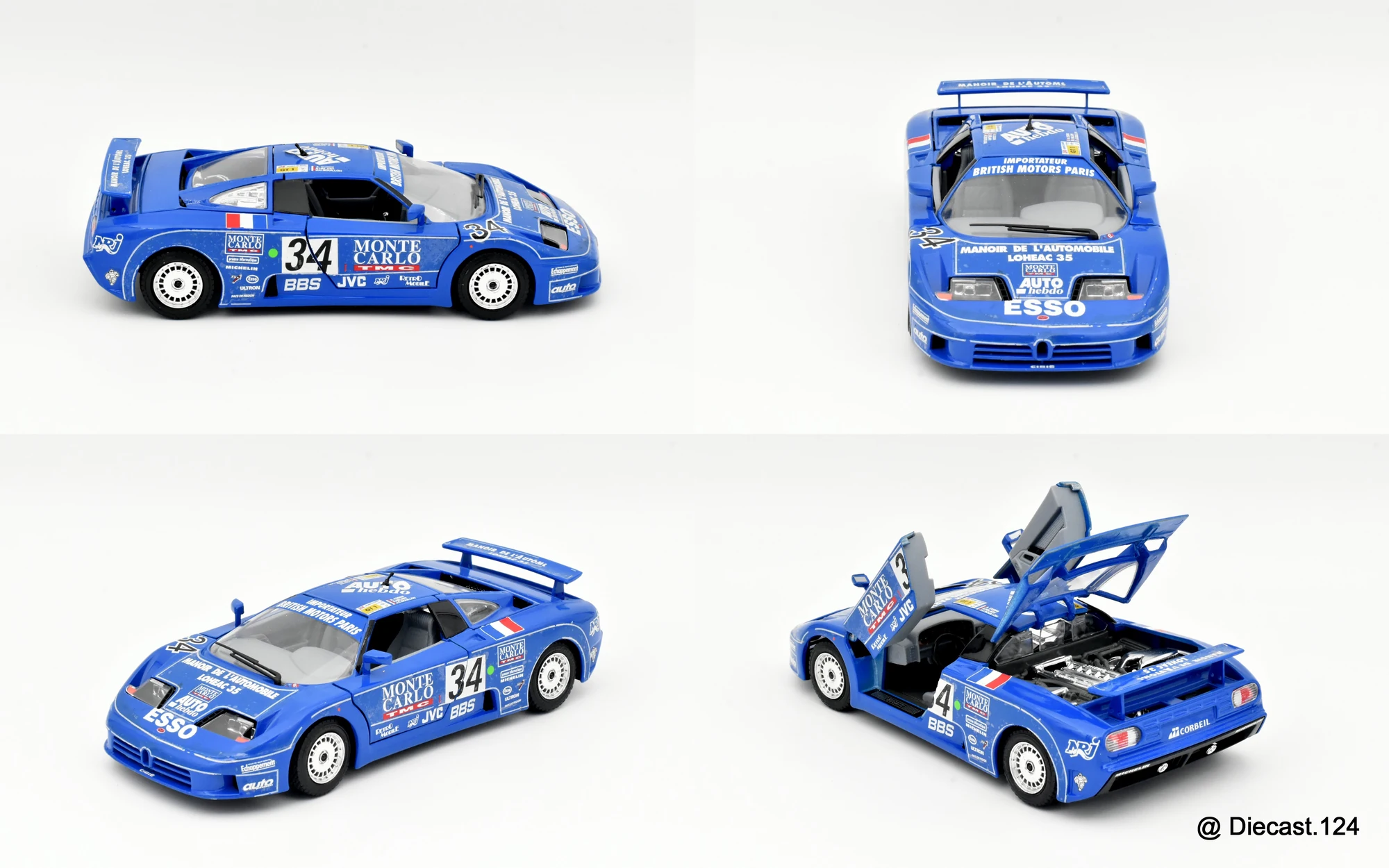 Four views of Bugatti EB110
