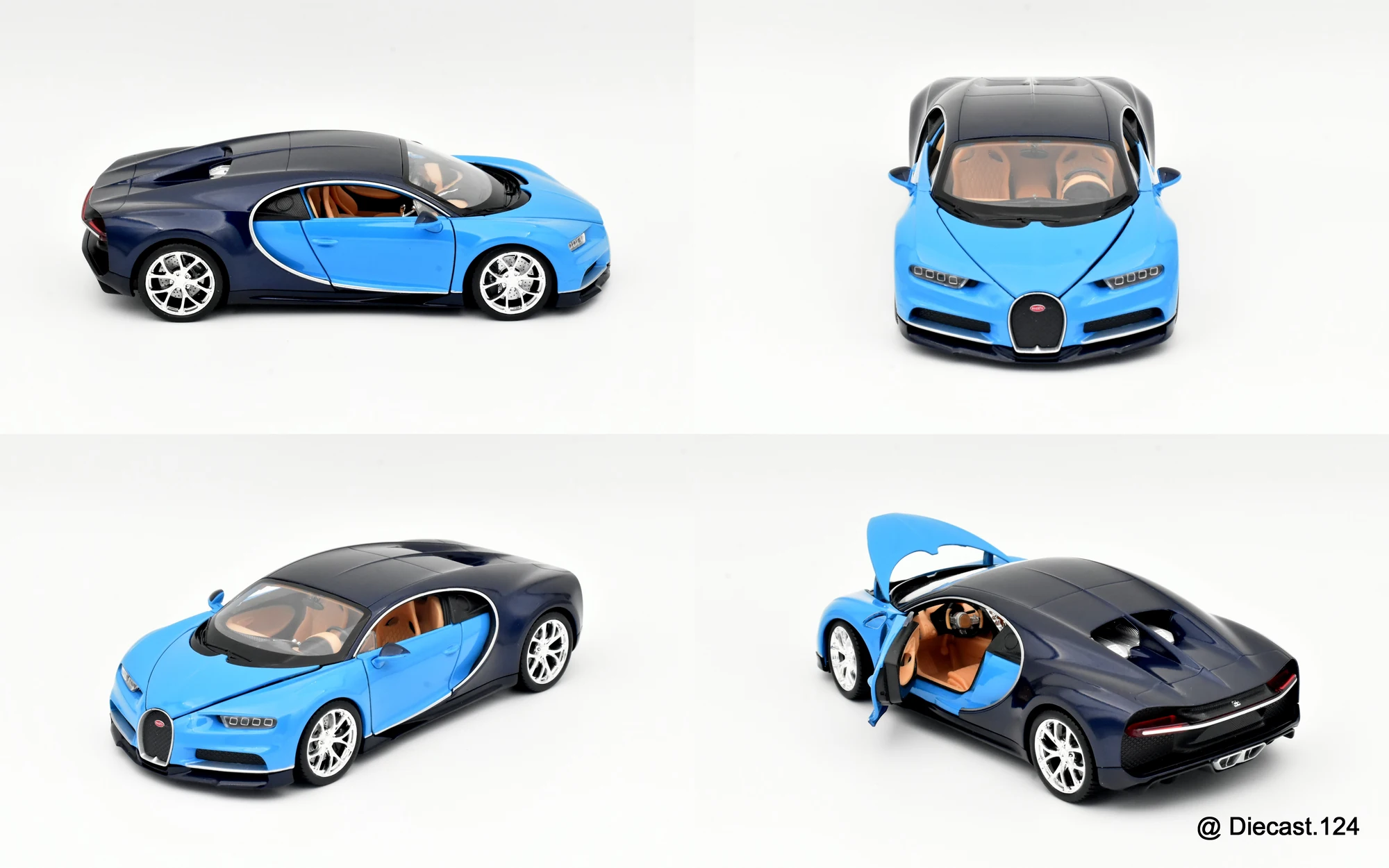 Four views of Bugatti Chiron