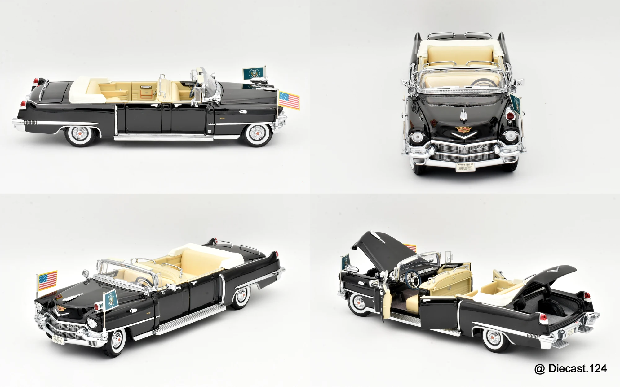 Four views of Cadillac Presidental Parade Car