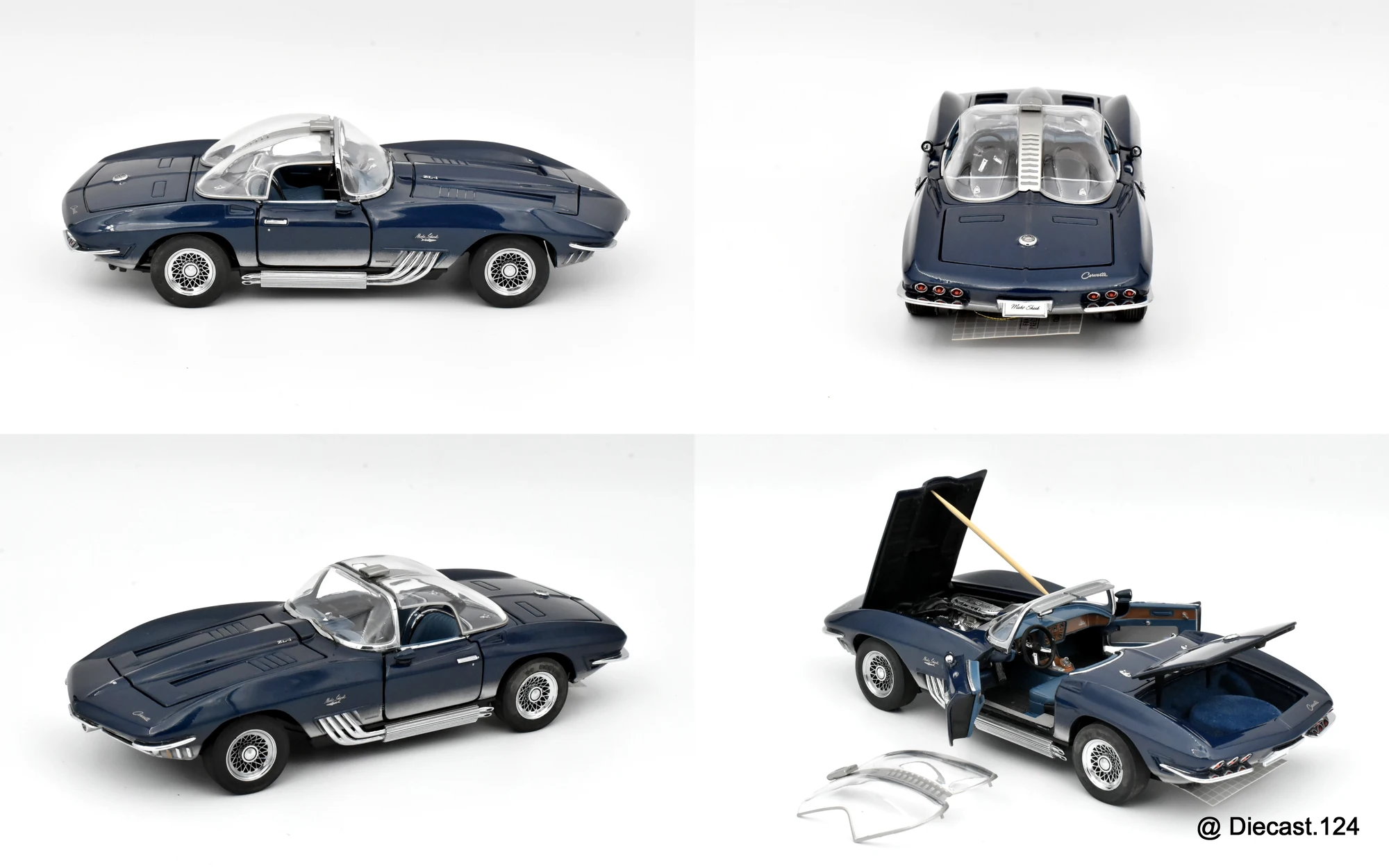 Four views of Chevrolet Corvette Mako Shark
