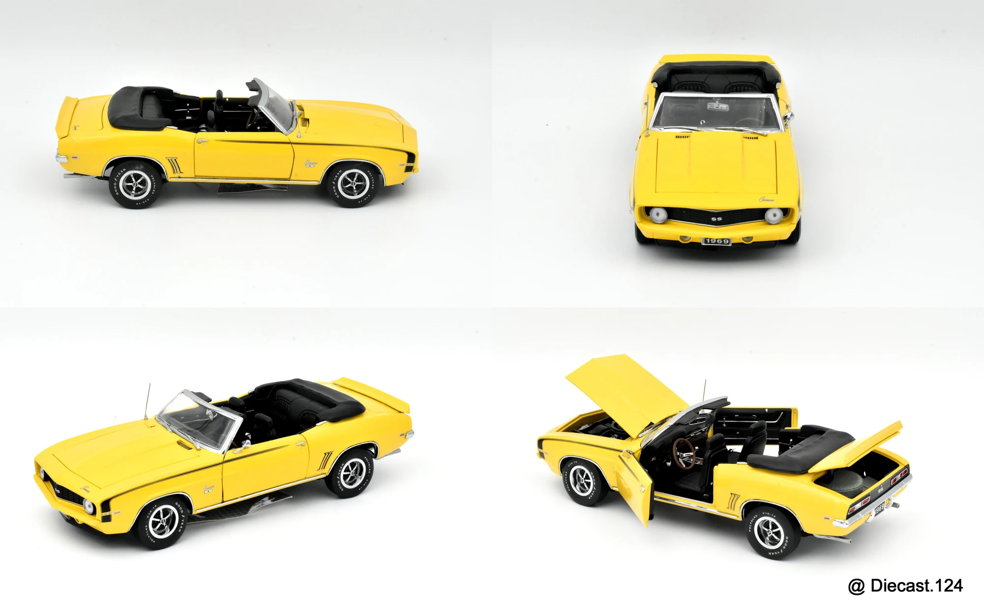 Four views of Chevrolet Camaro SS 396 Convertible