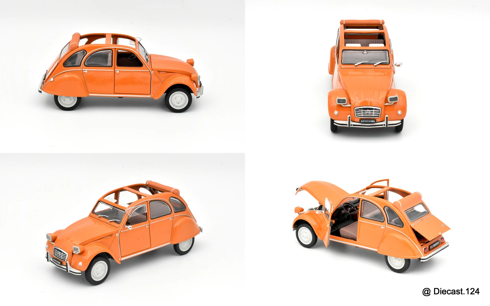 Four views of Citroen 2CV