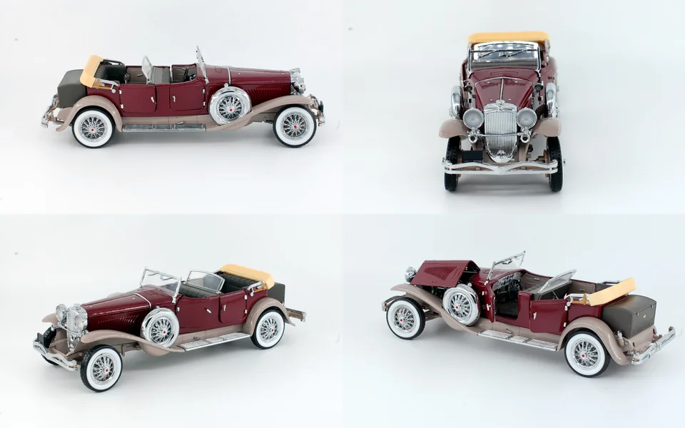 Four views of Duesenberg J Tourster by Derham