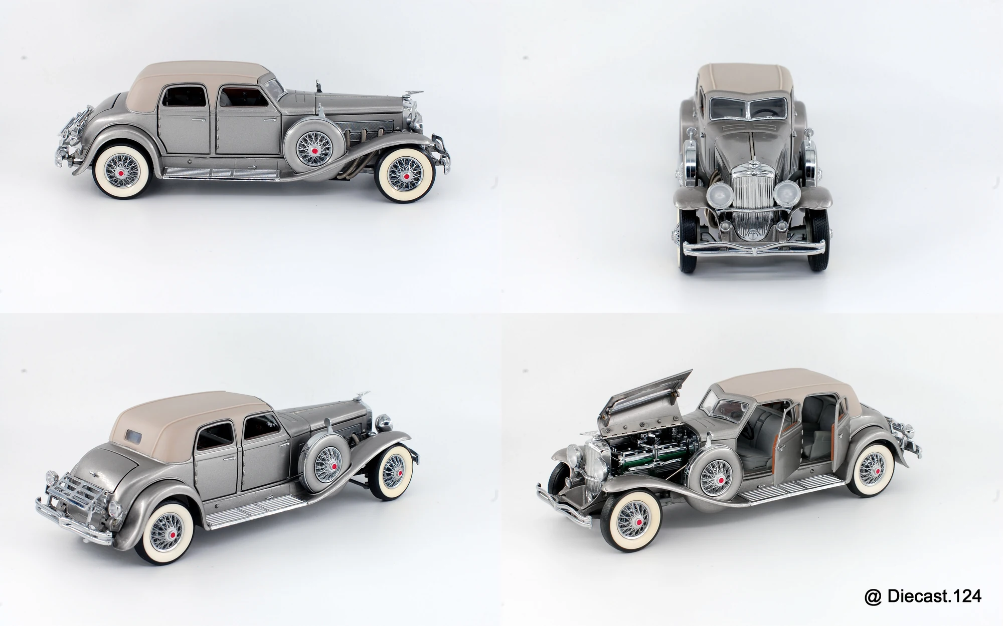 Four views of Duesenberg SJ Torpedo Phaeton