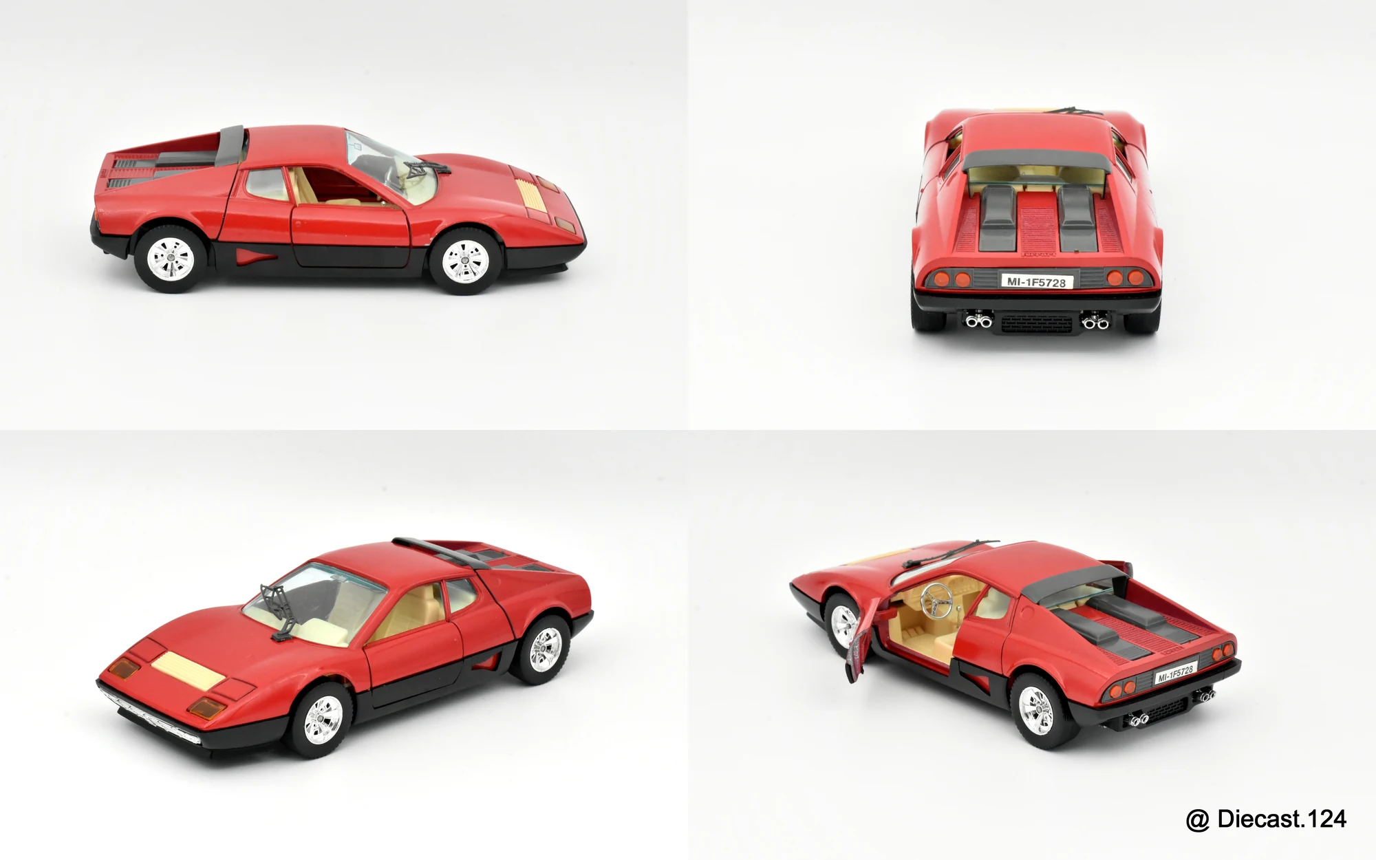 Four views of Ferrari BB 512i