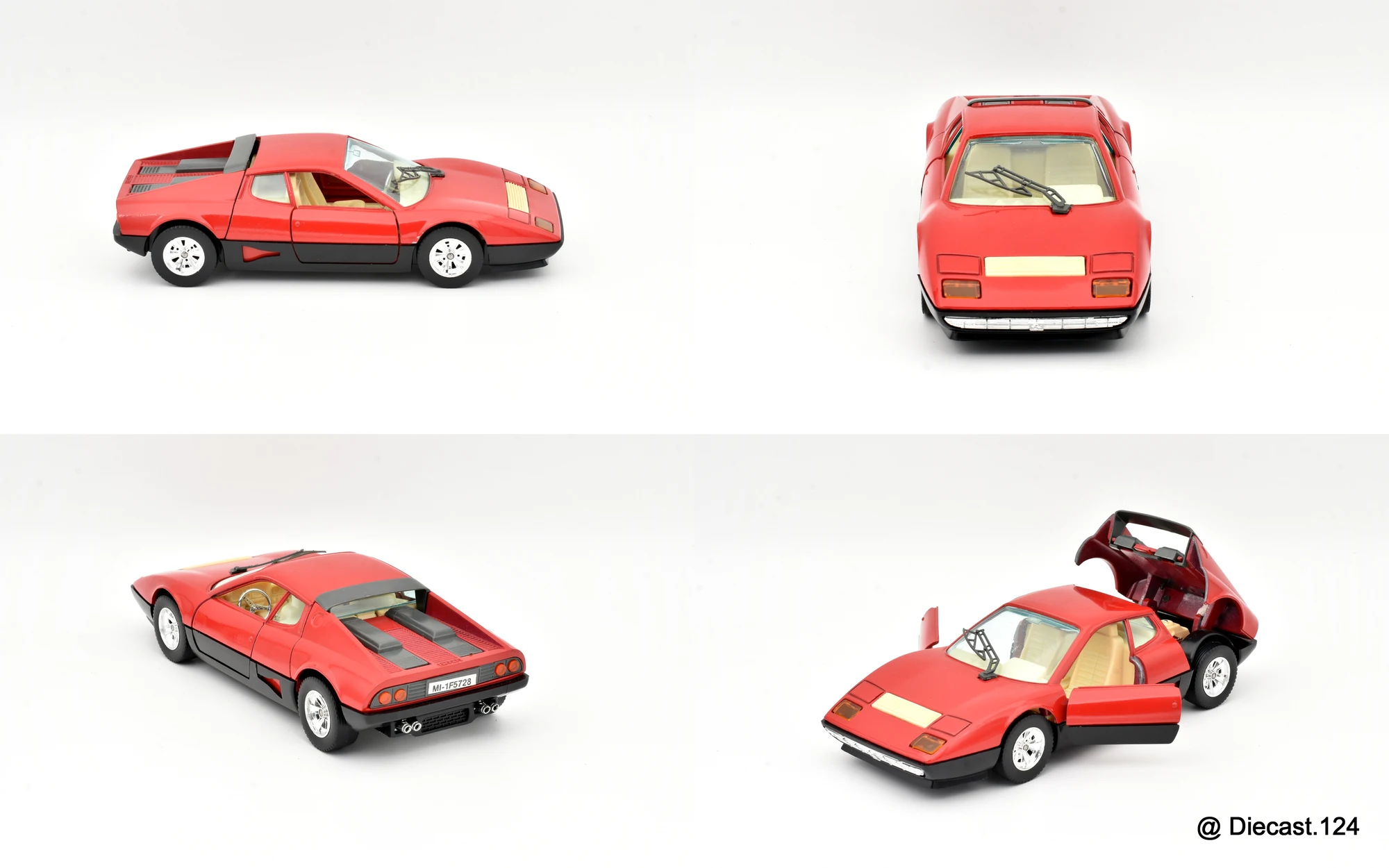 Four views of Ferrari BB 512i
