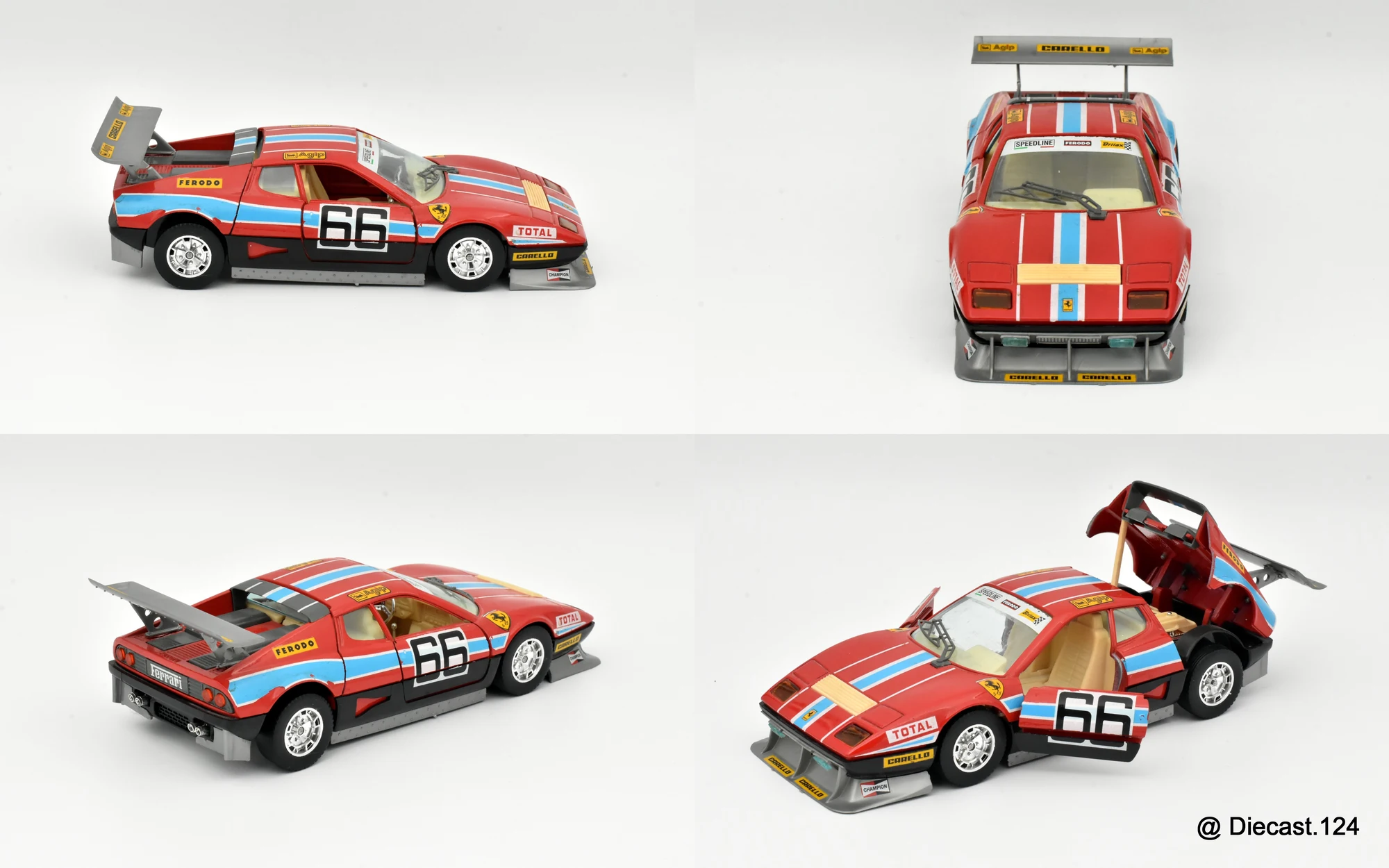 Four views of Ferrari BB 512i Racing