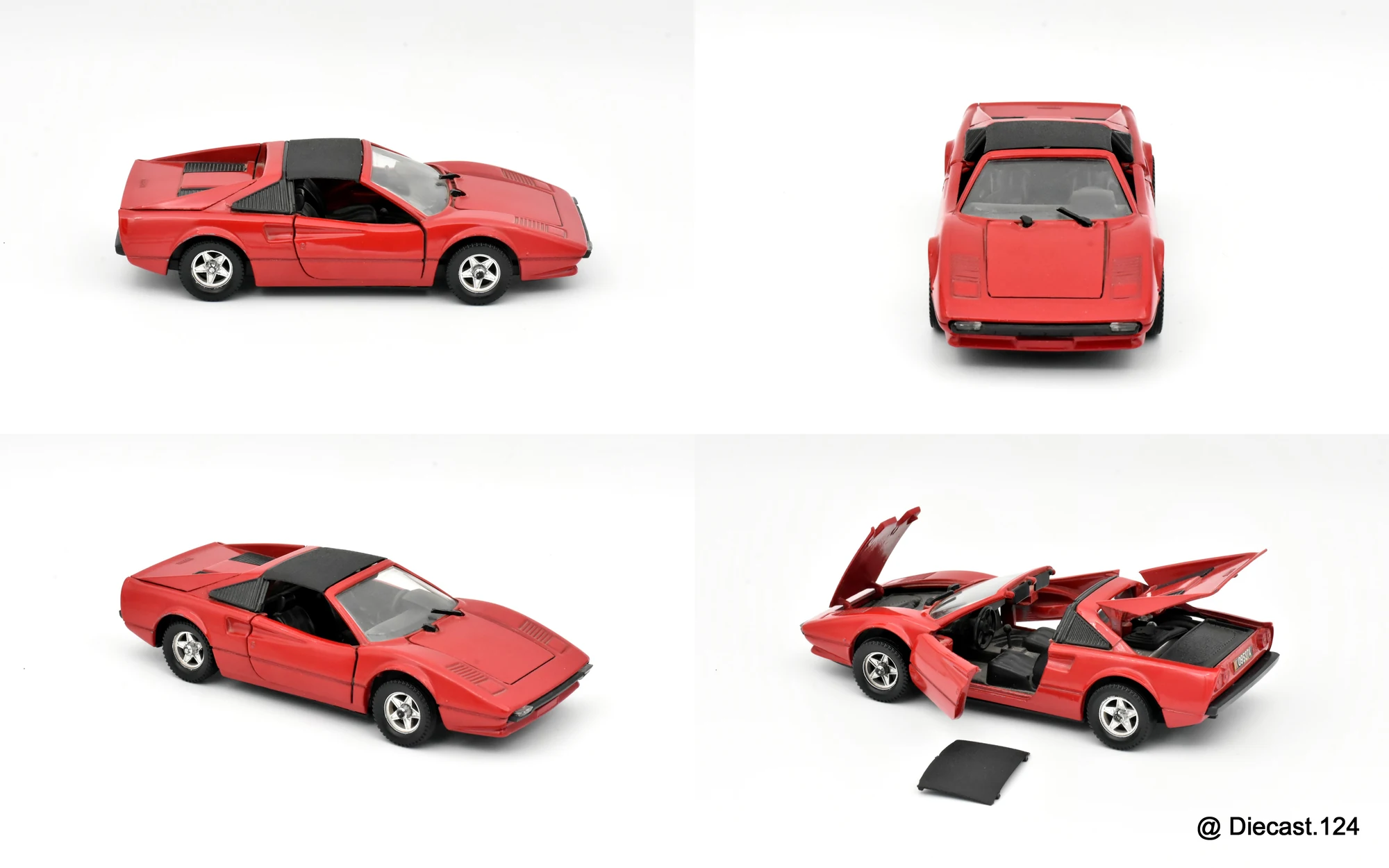 Four views of Ferrari 308 GTS Targa