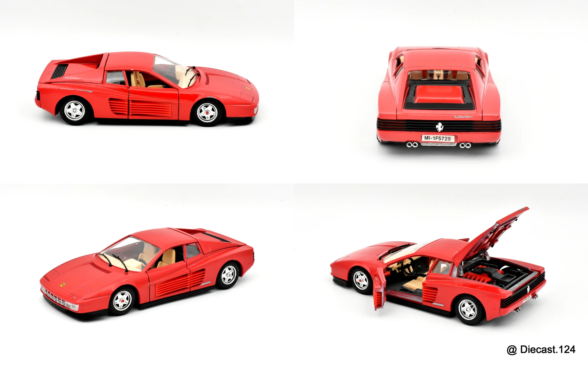 Four views of Ferrari Testarossa