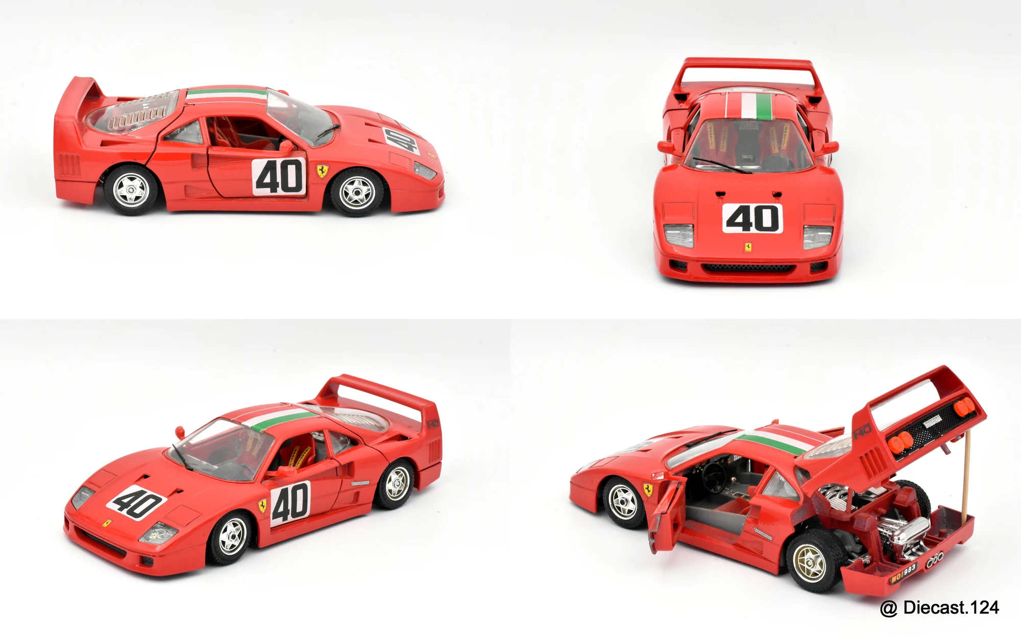 Four views of Ferrari F40
