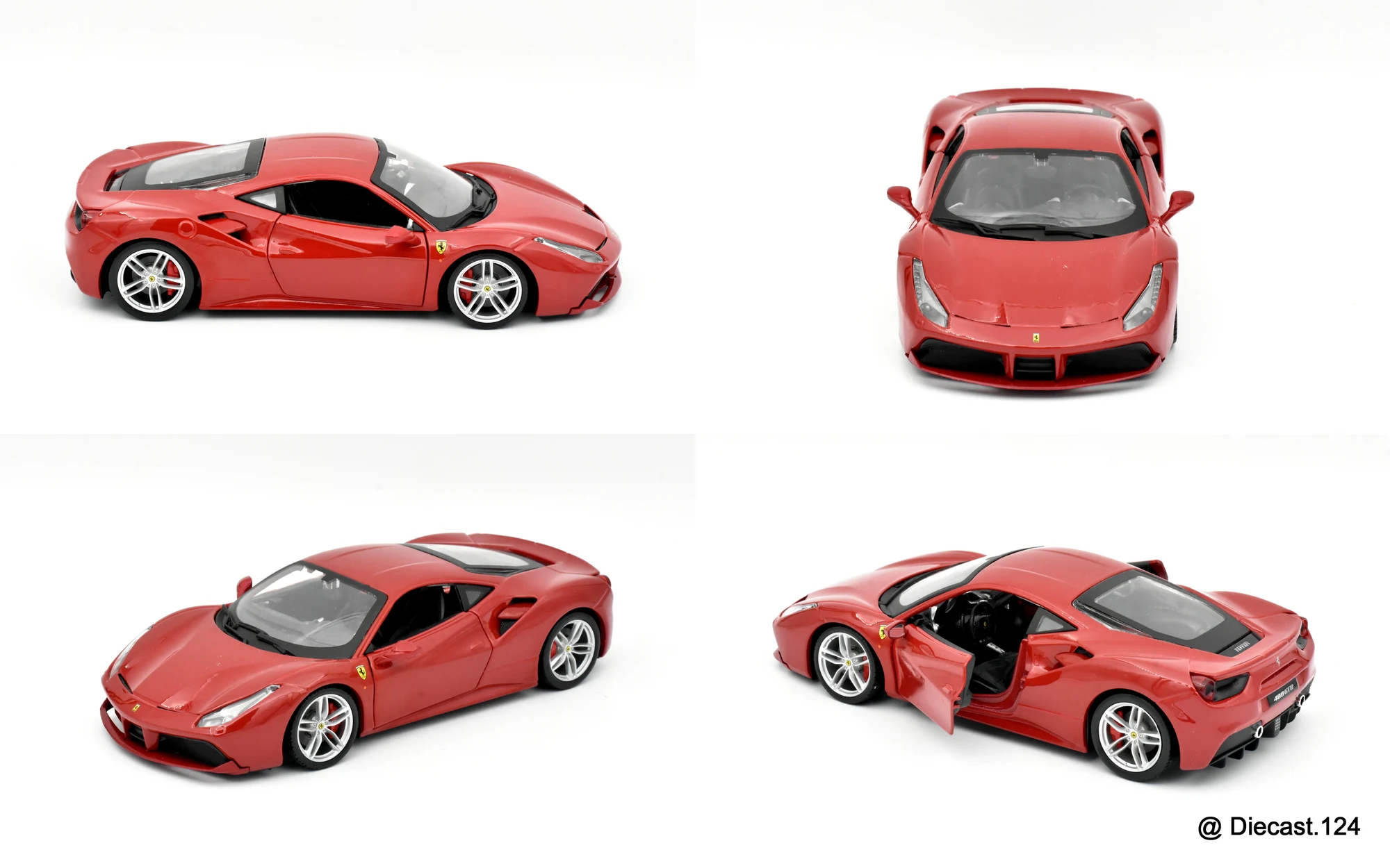 Four views of Ferrari 488 GTB