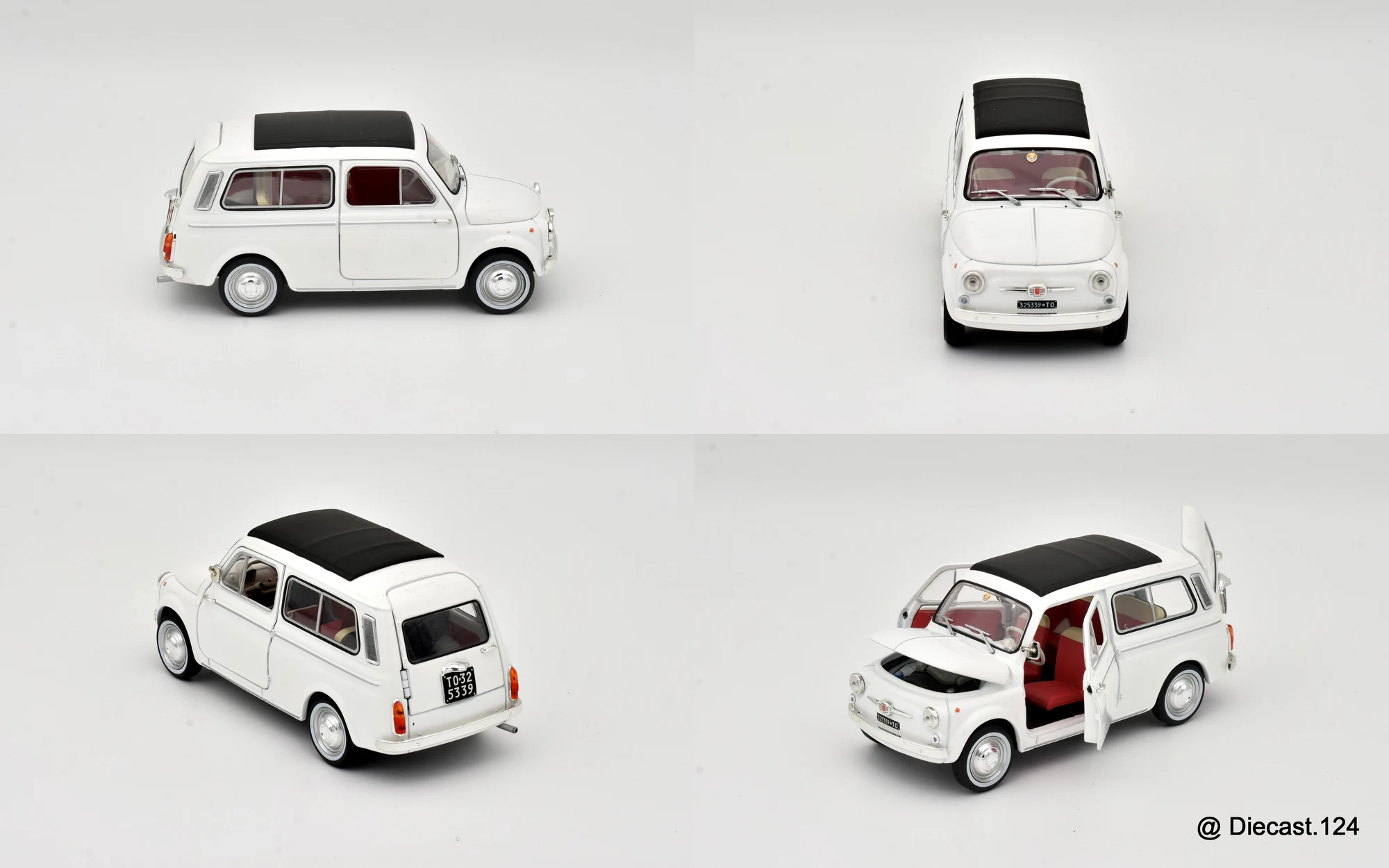 Four views of Fiat 500 K Giardiniera