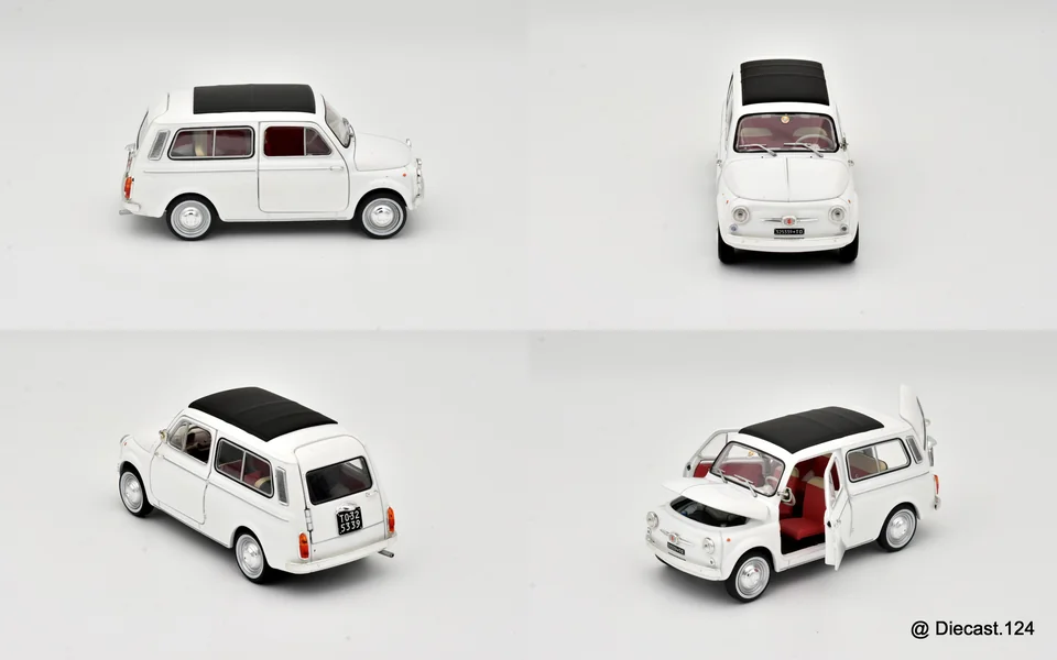 Four views of Fiat 500 K Giardiniera