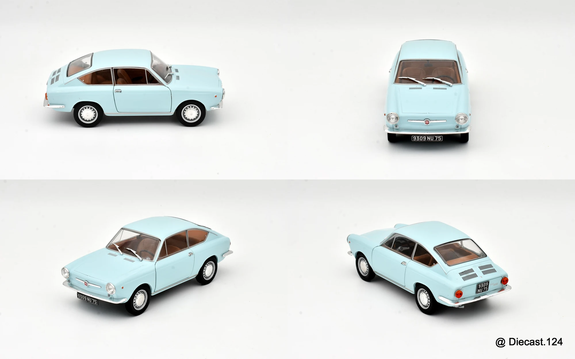 Four views of Fiat 850 Coupe