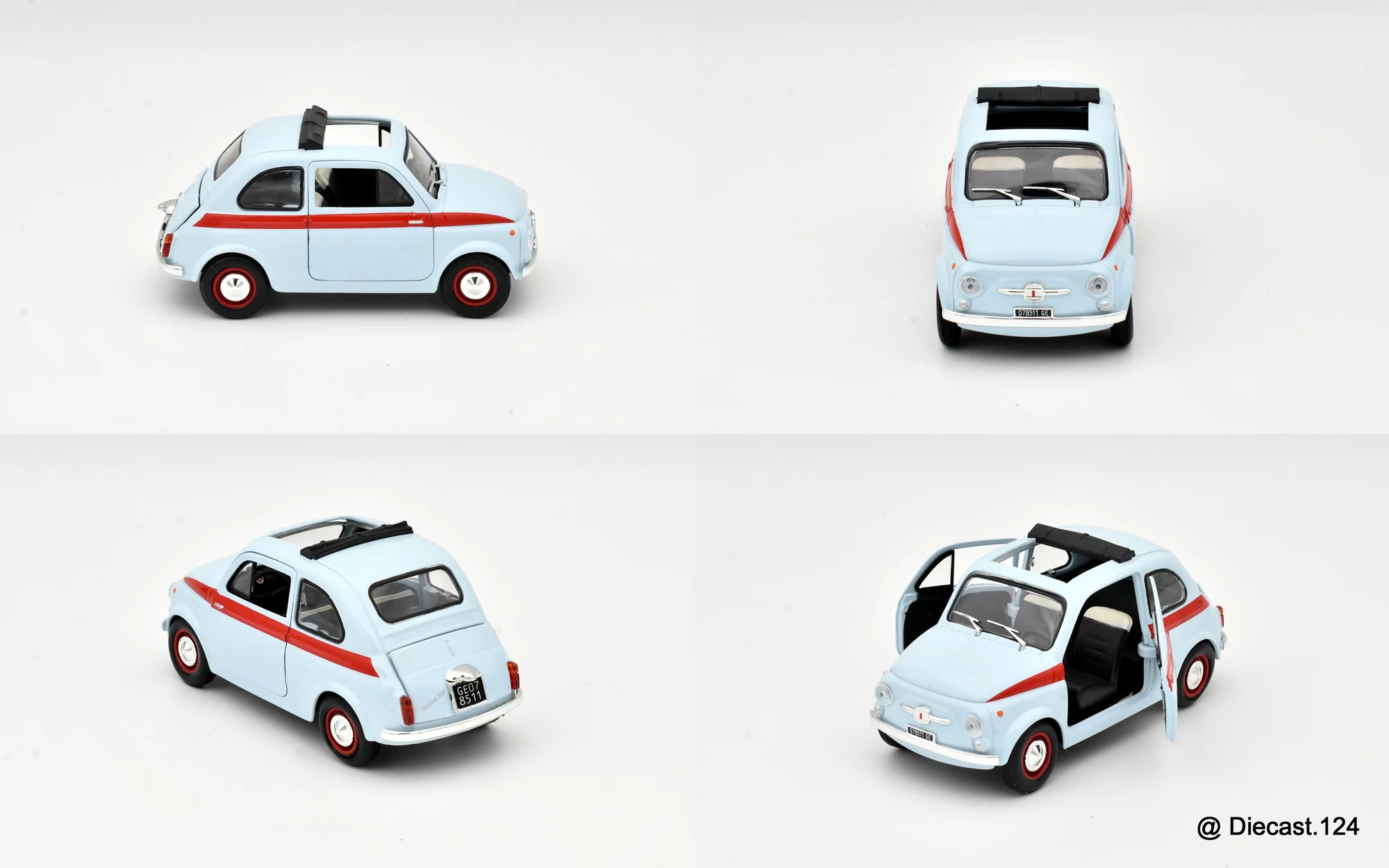 Four views of Fiat 500