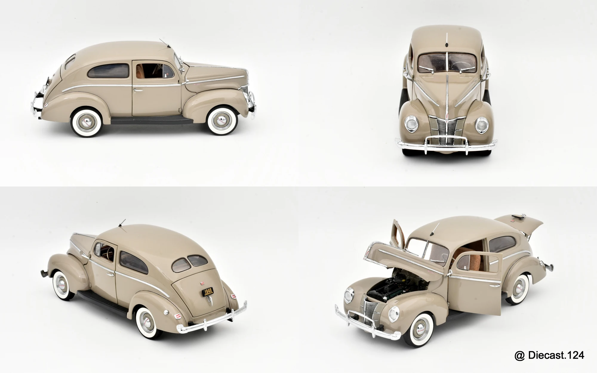 Four views of Ford Deluxe Tudor Sedan