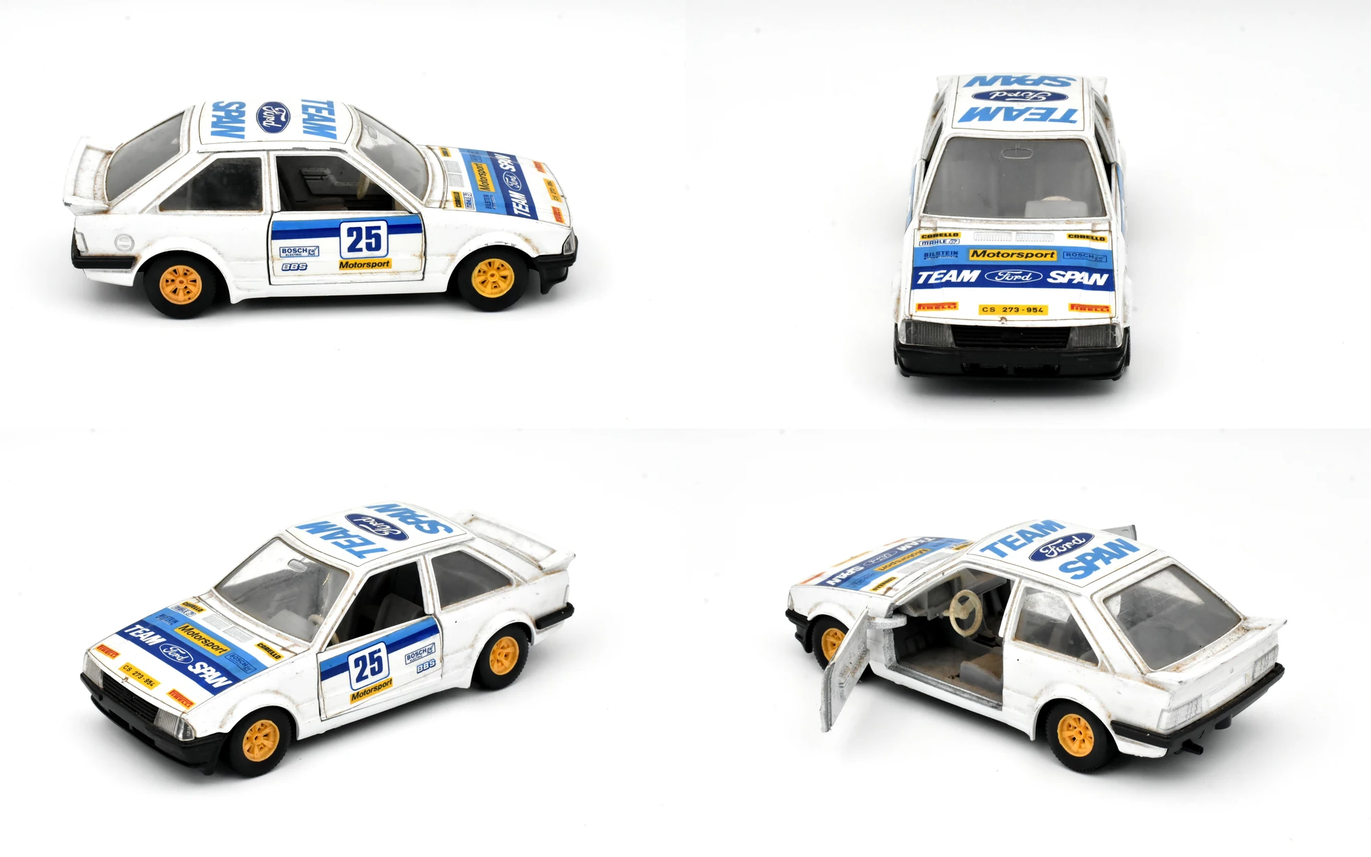 Four views of Ford Escort XR3