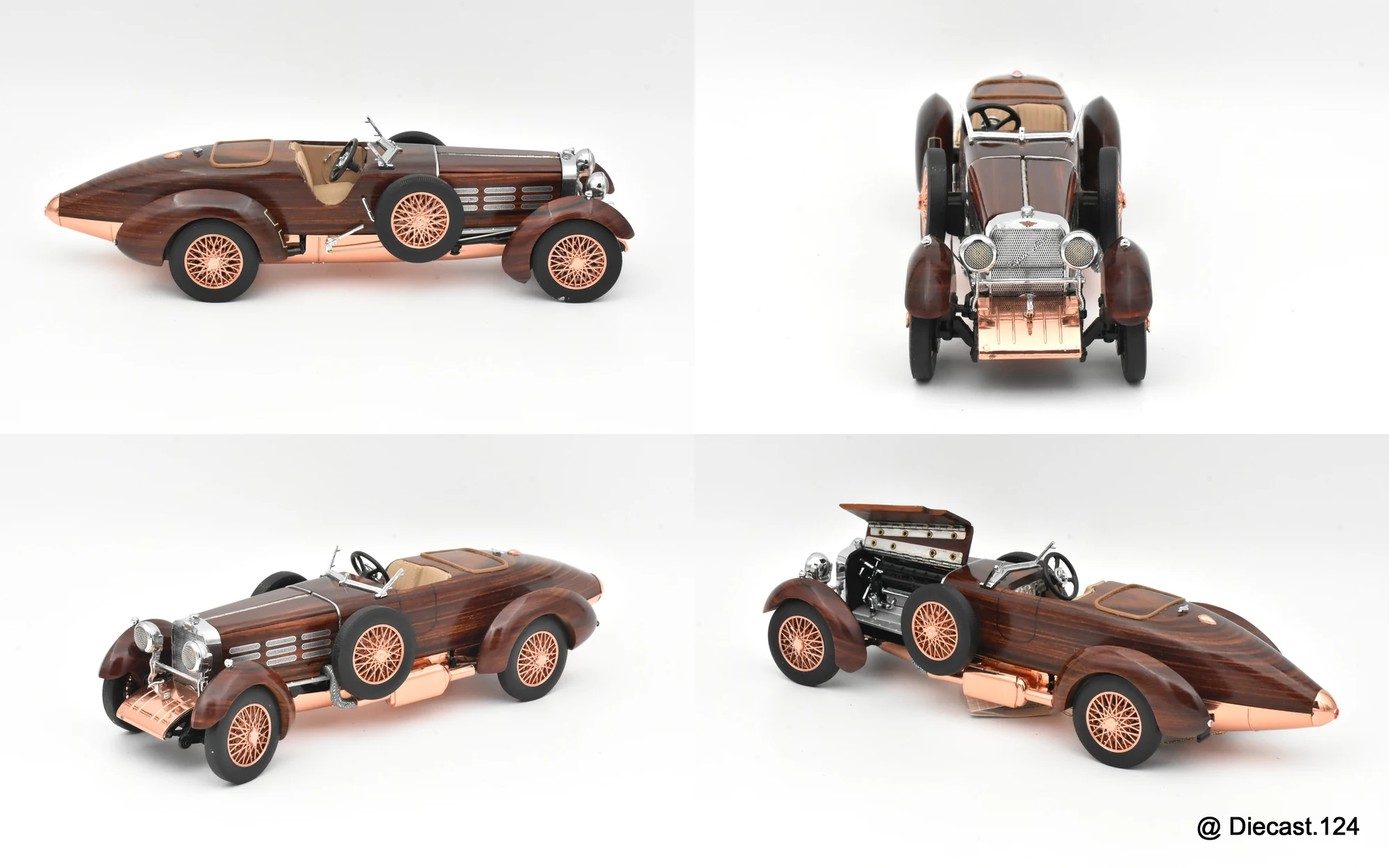Four views of Hispano-Suiza H6C Tulipwood Torpedo