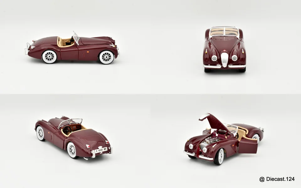 Four views of Jaguar XK 120 Roadster