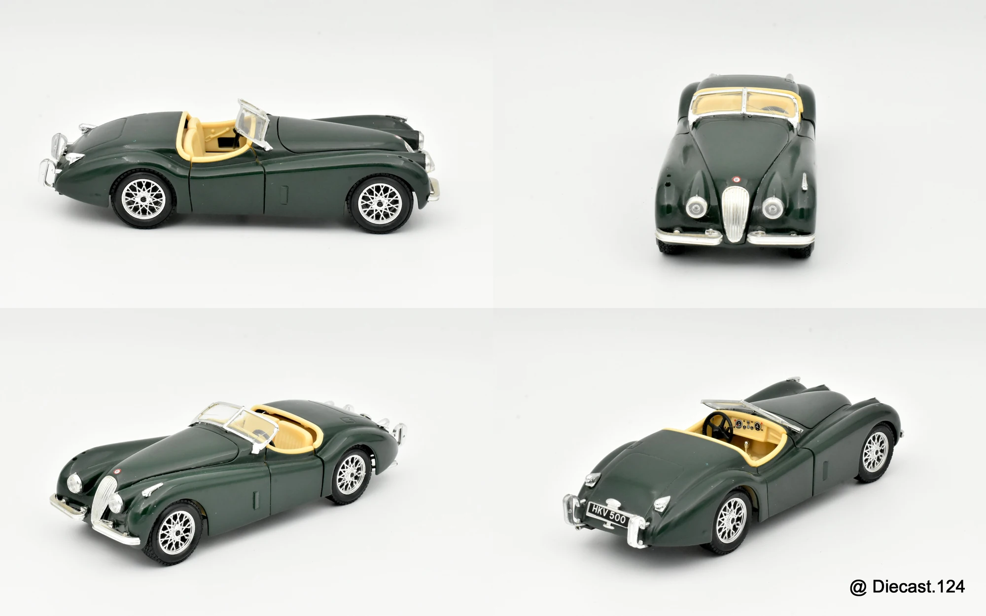 Four views of Jaguar XK 120 Roadster