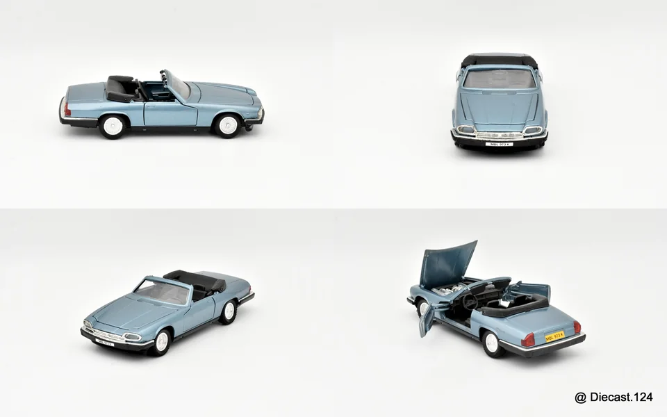 Four views of Jaguar XJ-S V12 Convertible (open)