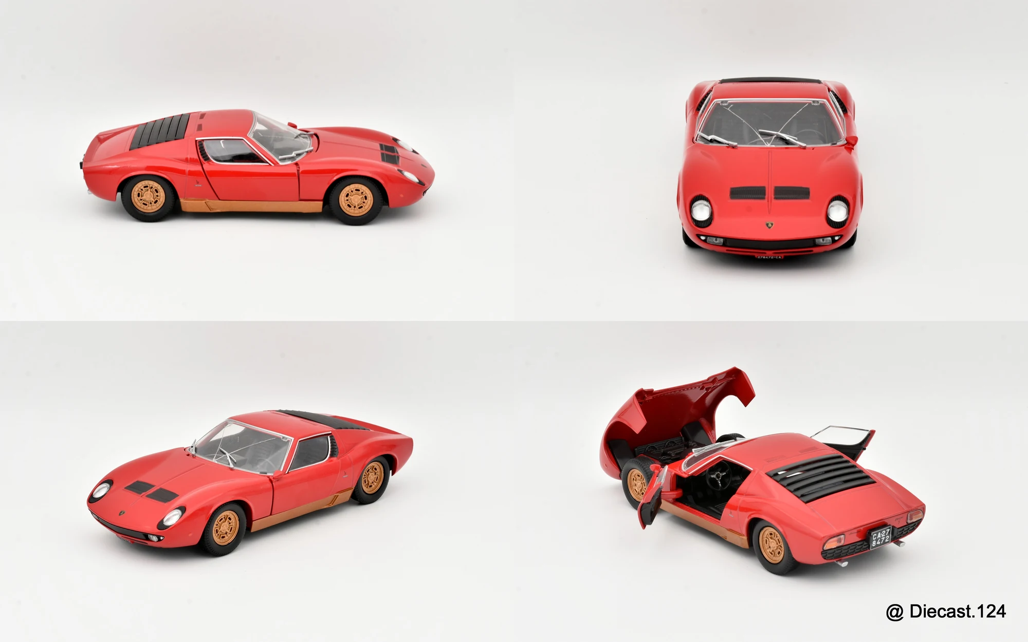 Four views of Lamborghini Miura P400SV