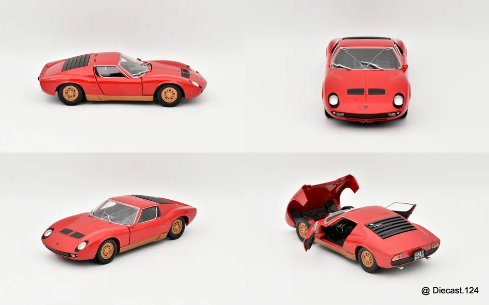 Four views of Lamborghini Miura P400SV