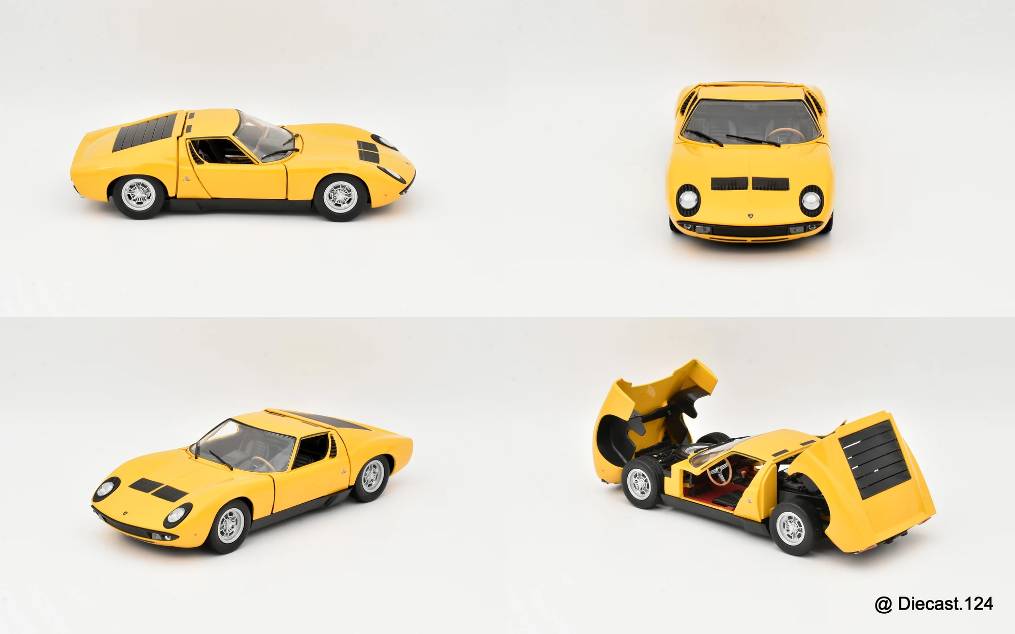 Four views of Lamborghini Miura P400