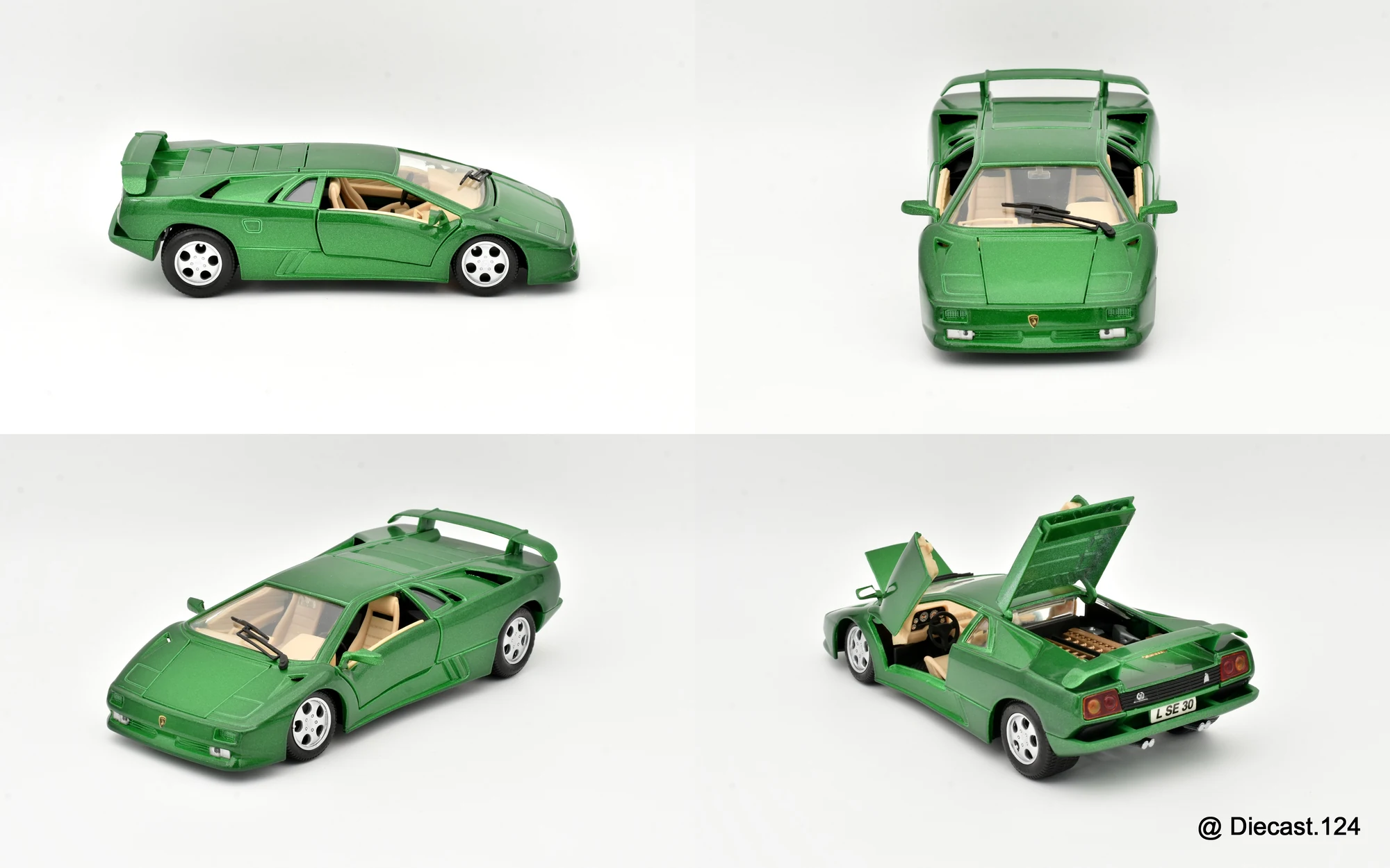 Four views of Lamborghini Diablo SE