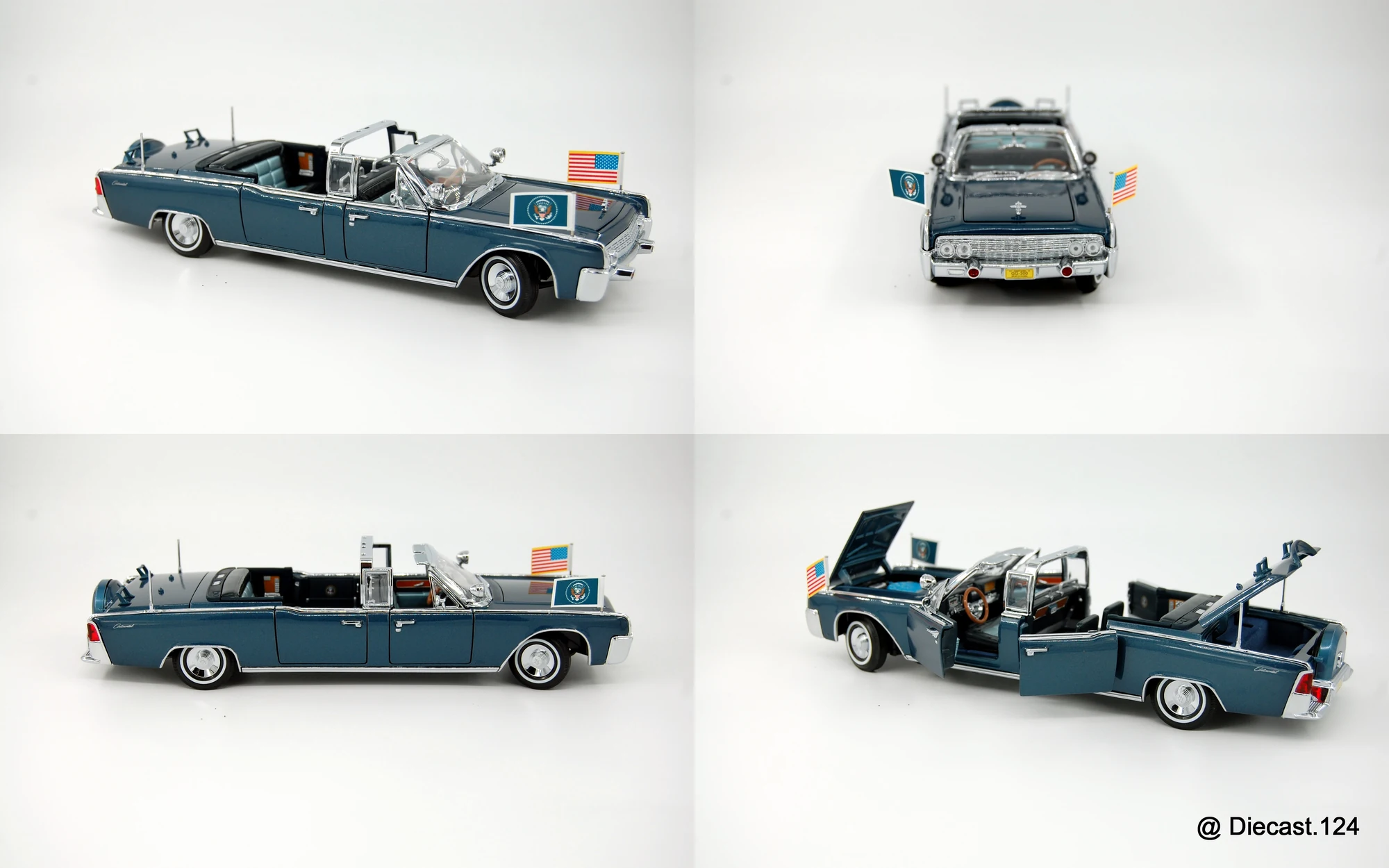 Four views of Lincoln X-100 Kennedy Car