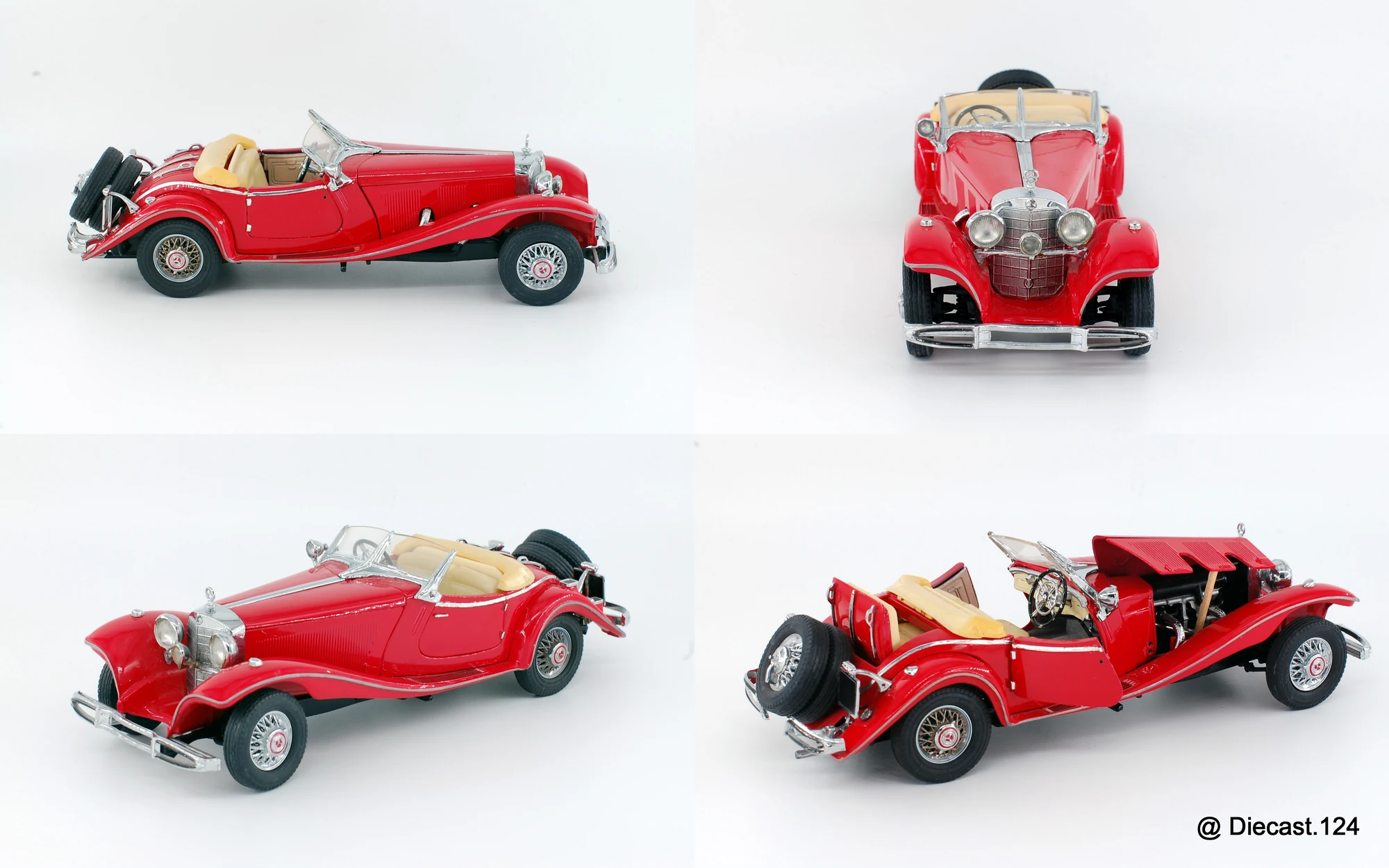 Four views of Mercedes 500K Roadster (W29)
