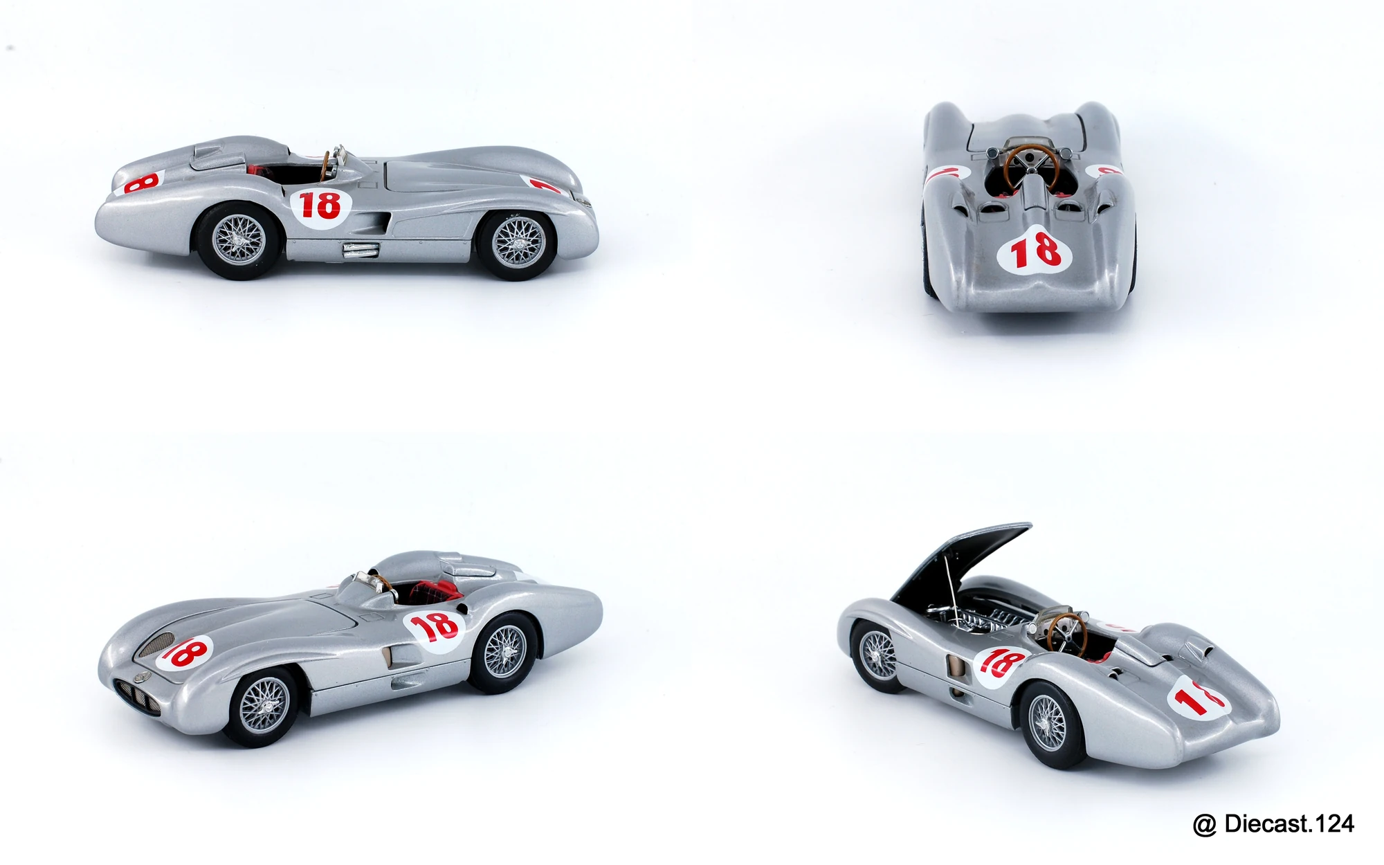 Four views of Mercedes 300 SLR (W196)