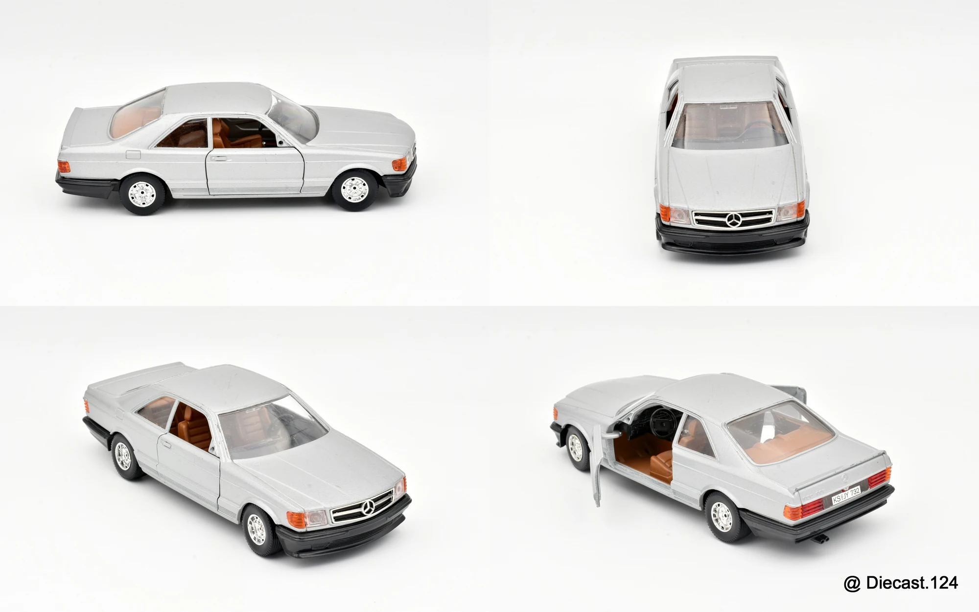 Four views of Mercedes 500 SEC (W126)