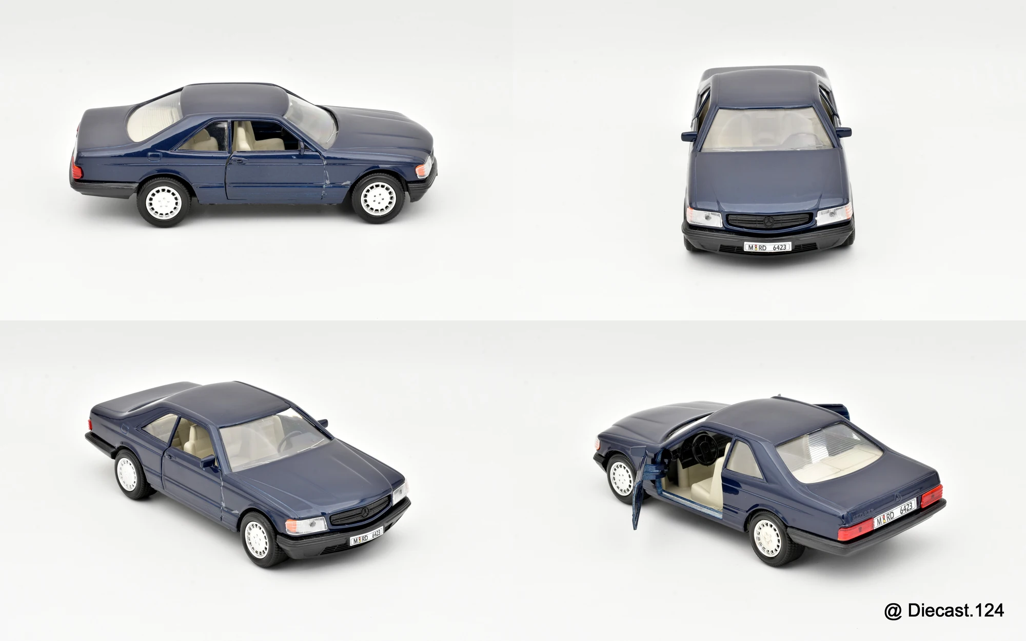 Four views of Mercedes 500 SEC (W126)