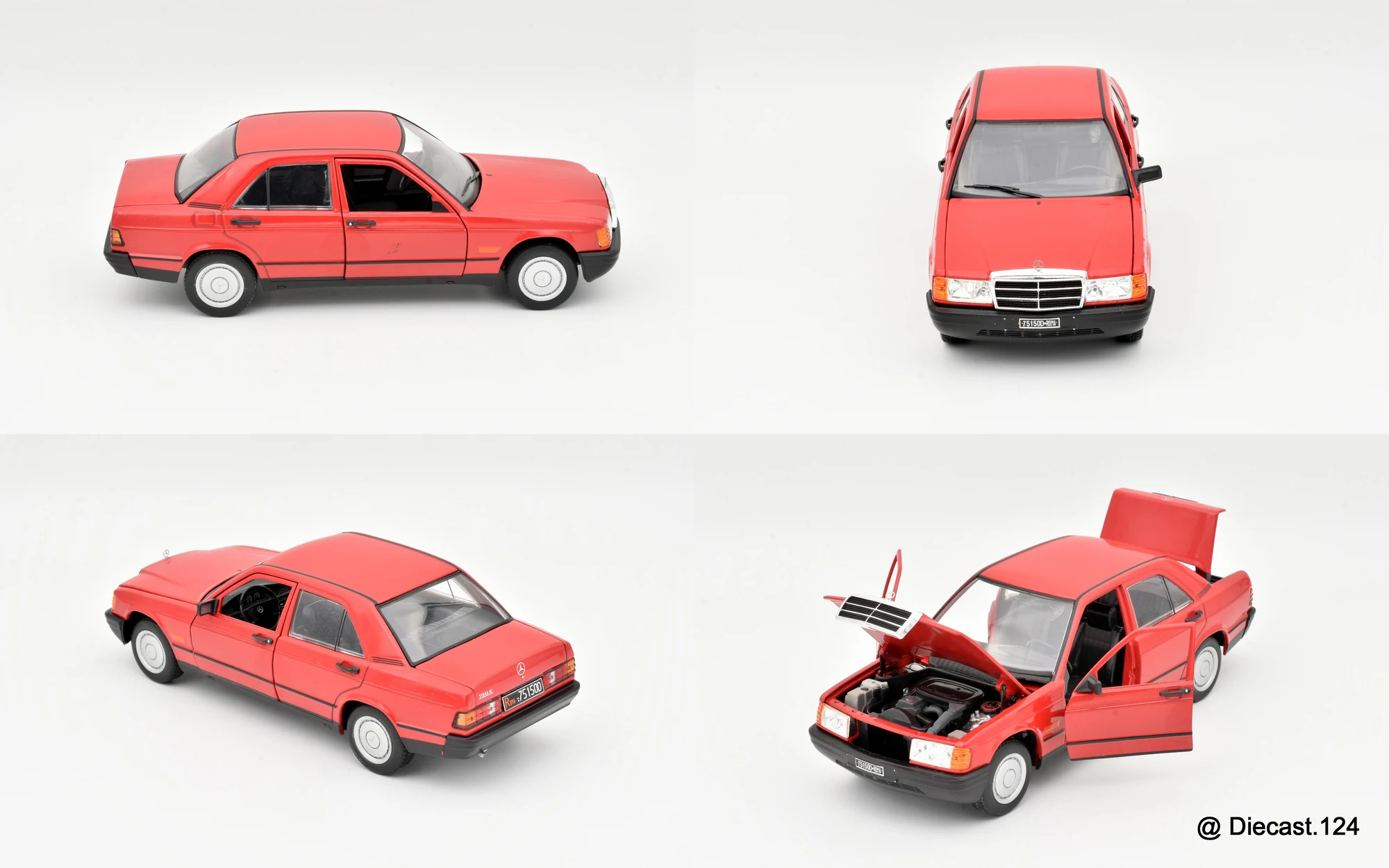 Four views of Mercedes 190E (W201)