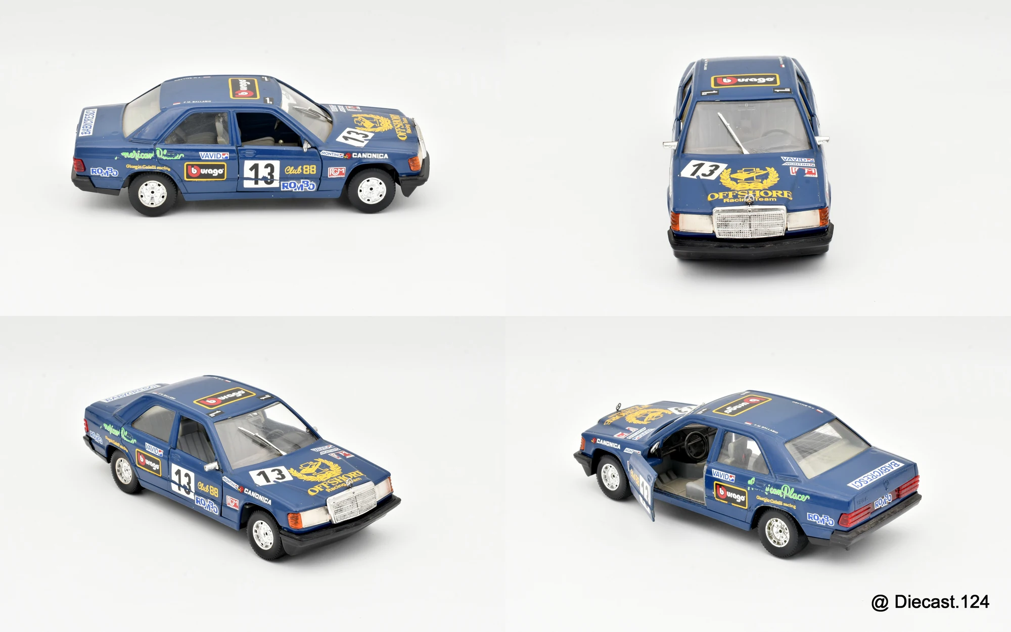 Four views of Mercedes 190E (W201)