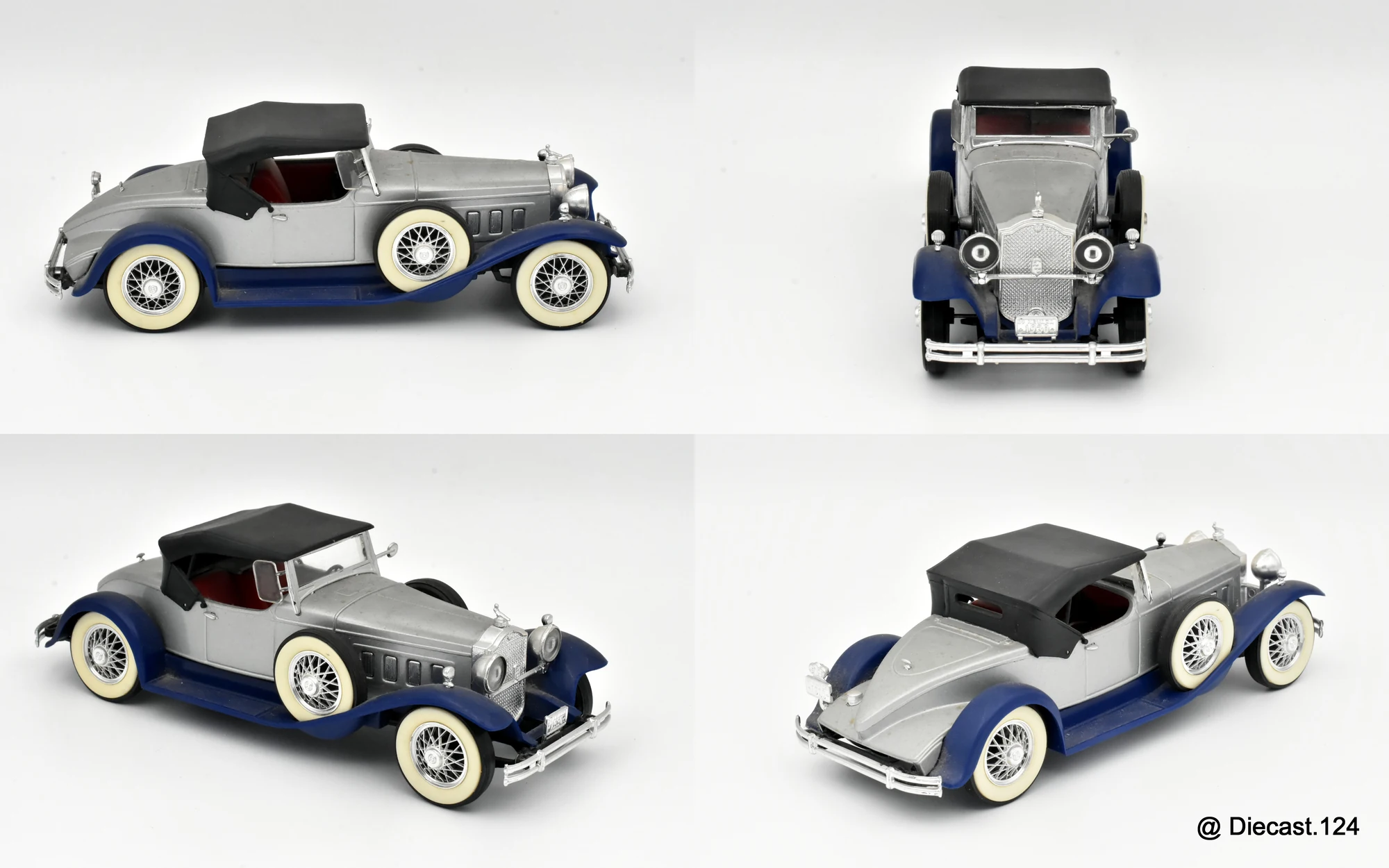 Four views of Packard Speedster Boattail