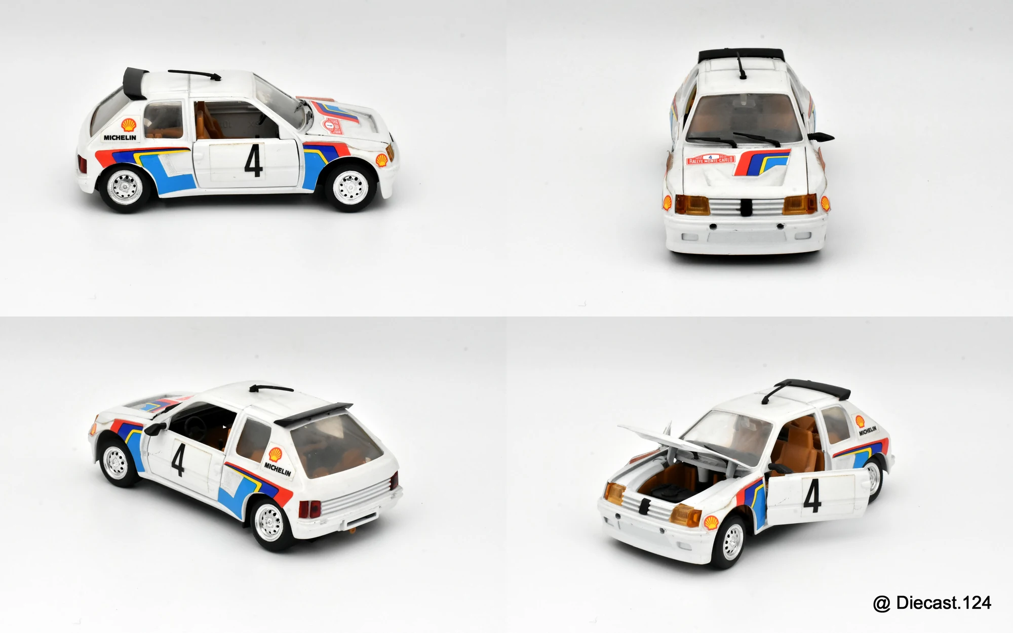 Four views of Peugeot 205 Turbo 16