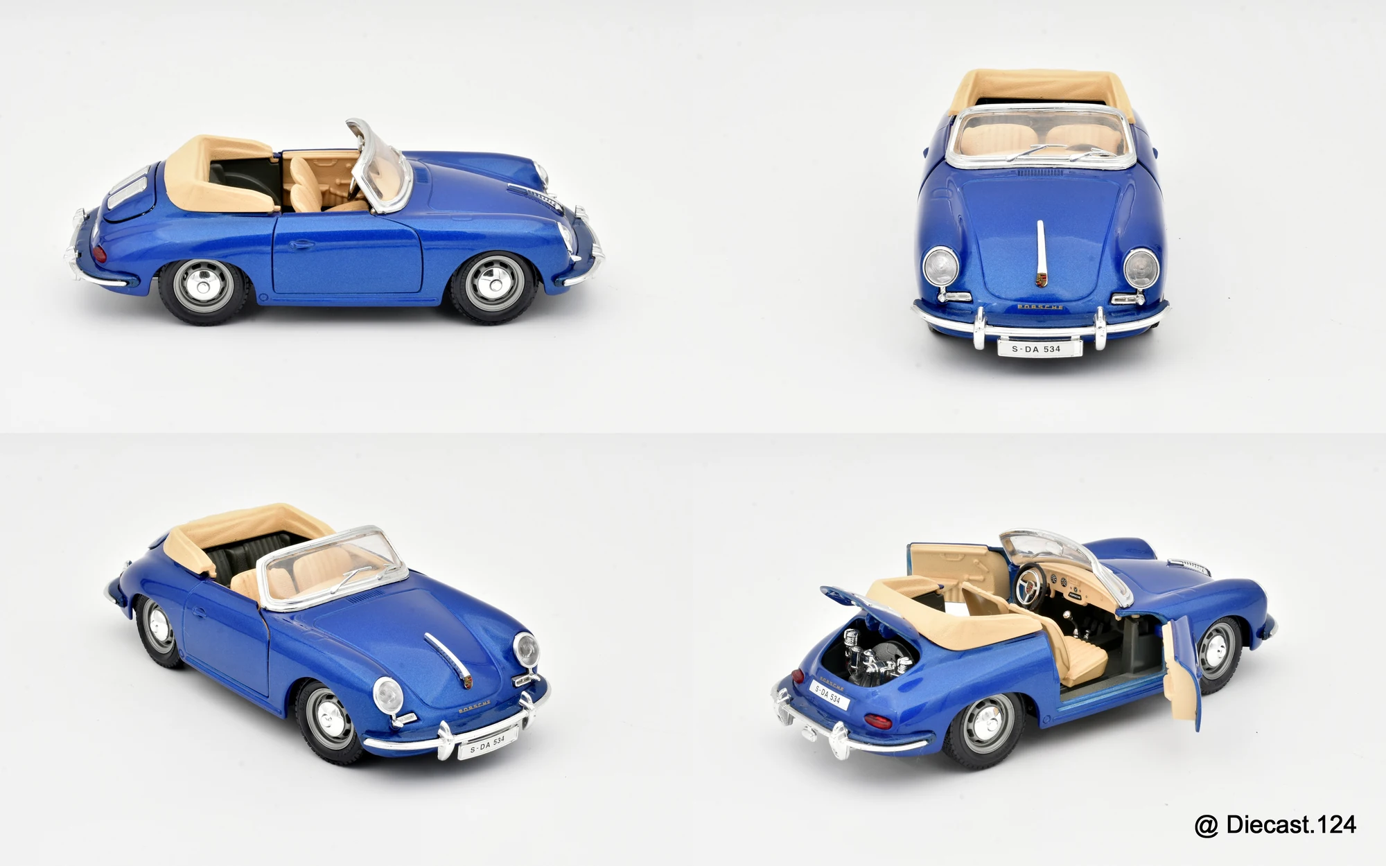 Four views of Porsche 356 B Cabrio