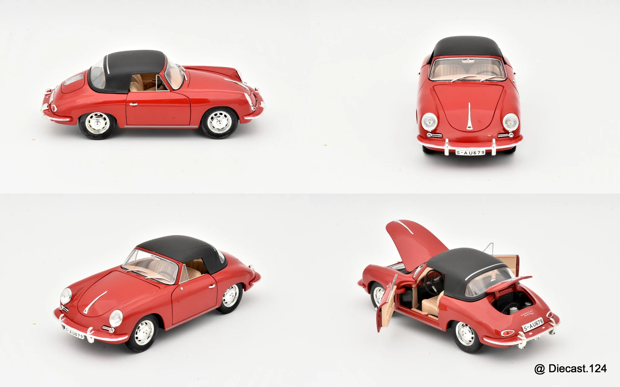 Four views of Porsche 356 Cabriolet