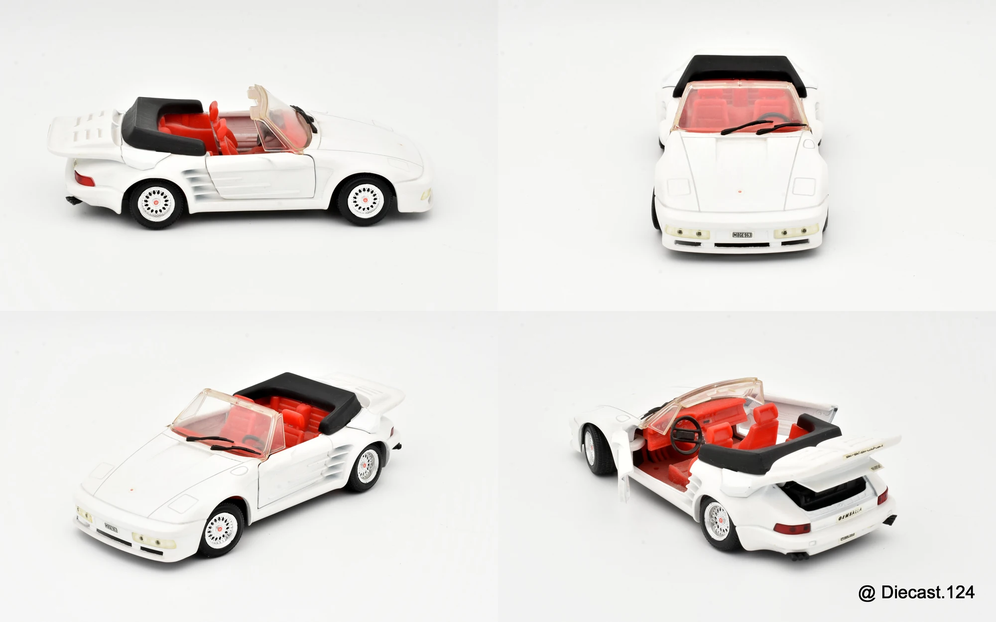 Four views of Porsche Gemballa Avalanche 911 Turbo Cabrio(930)