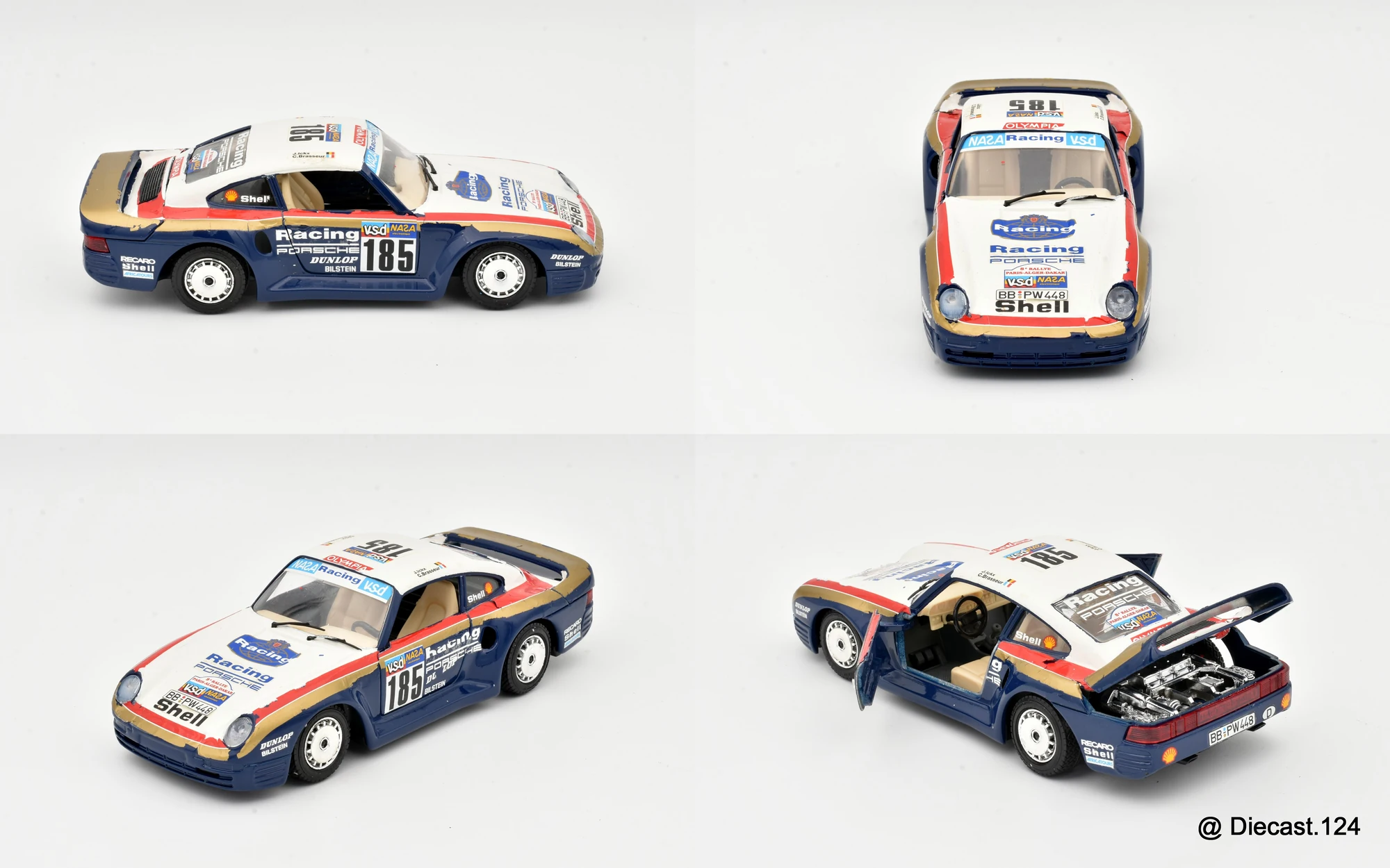 Four views of Porsche 959 Raid