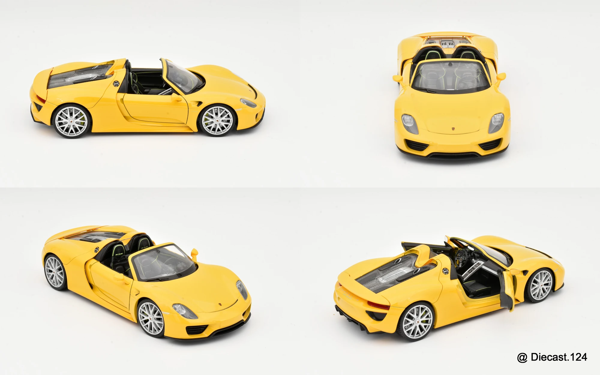 Four views of Porsche 918 Spyder