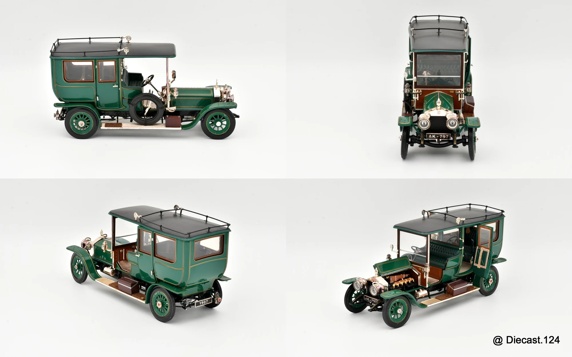 Four views of Rolls-Royce Solver Ghost Tourer Sedan