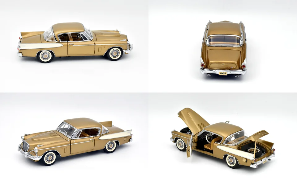 Four views of Studebacker Golden Hawk