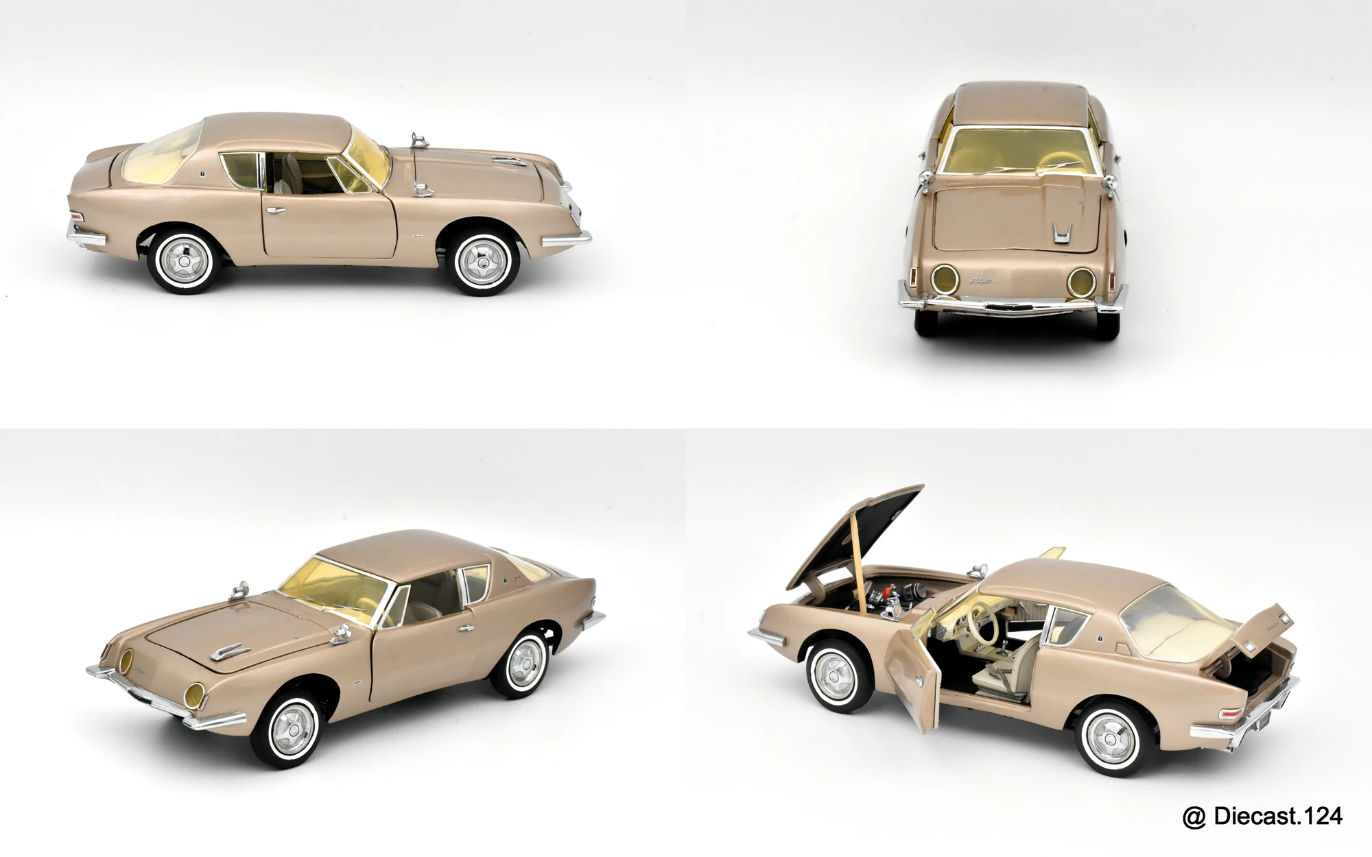 Four views of Studebacker Avanti