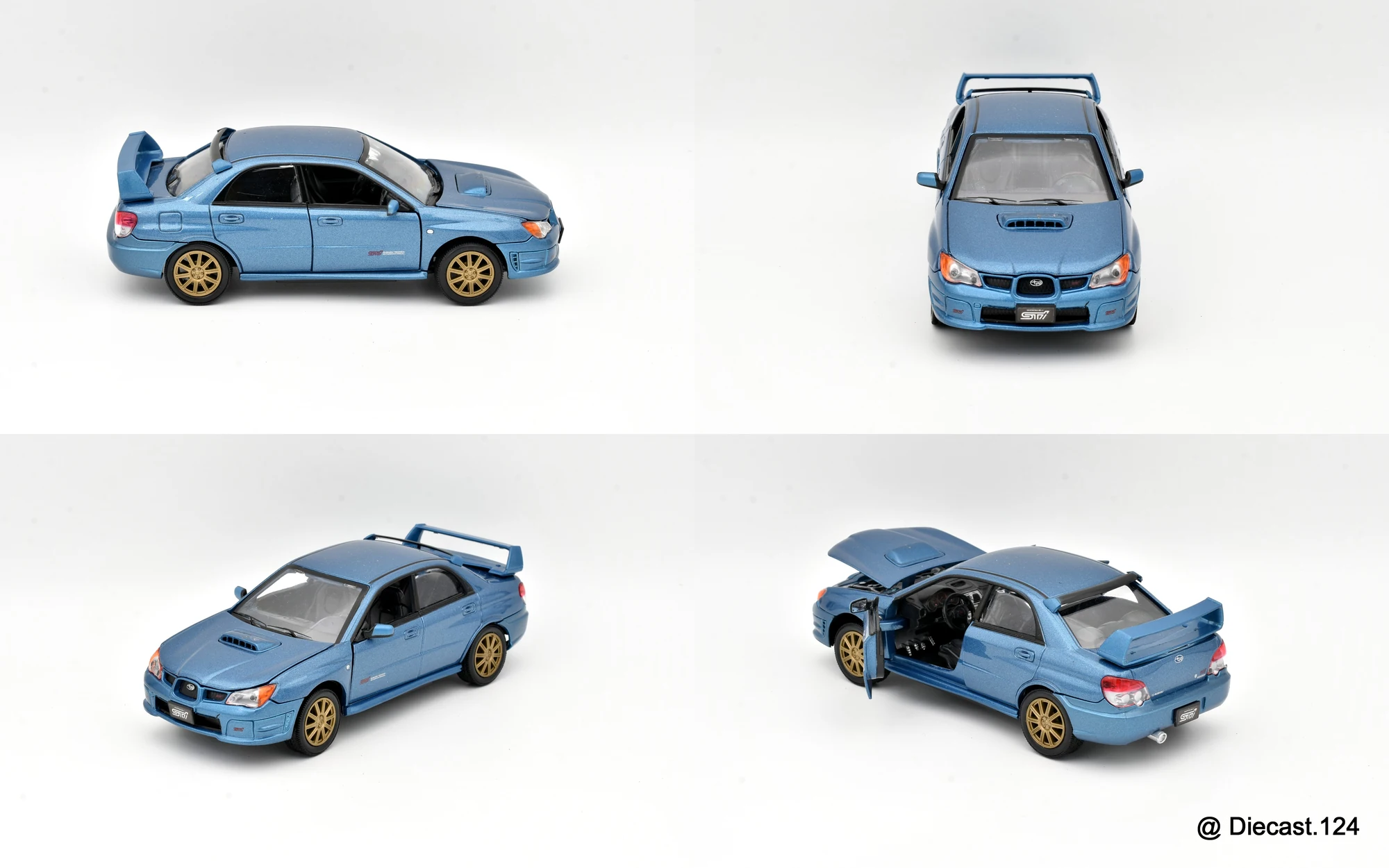 Four views of Subaru Impresa WRX STI